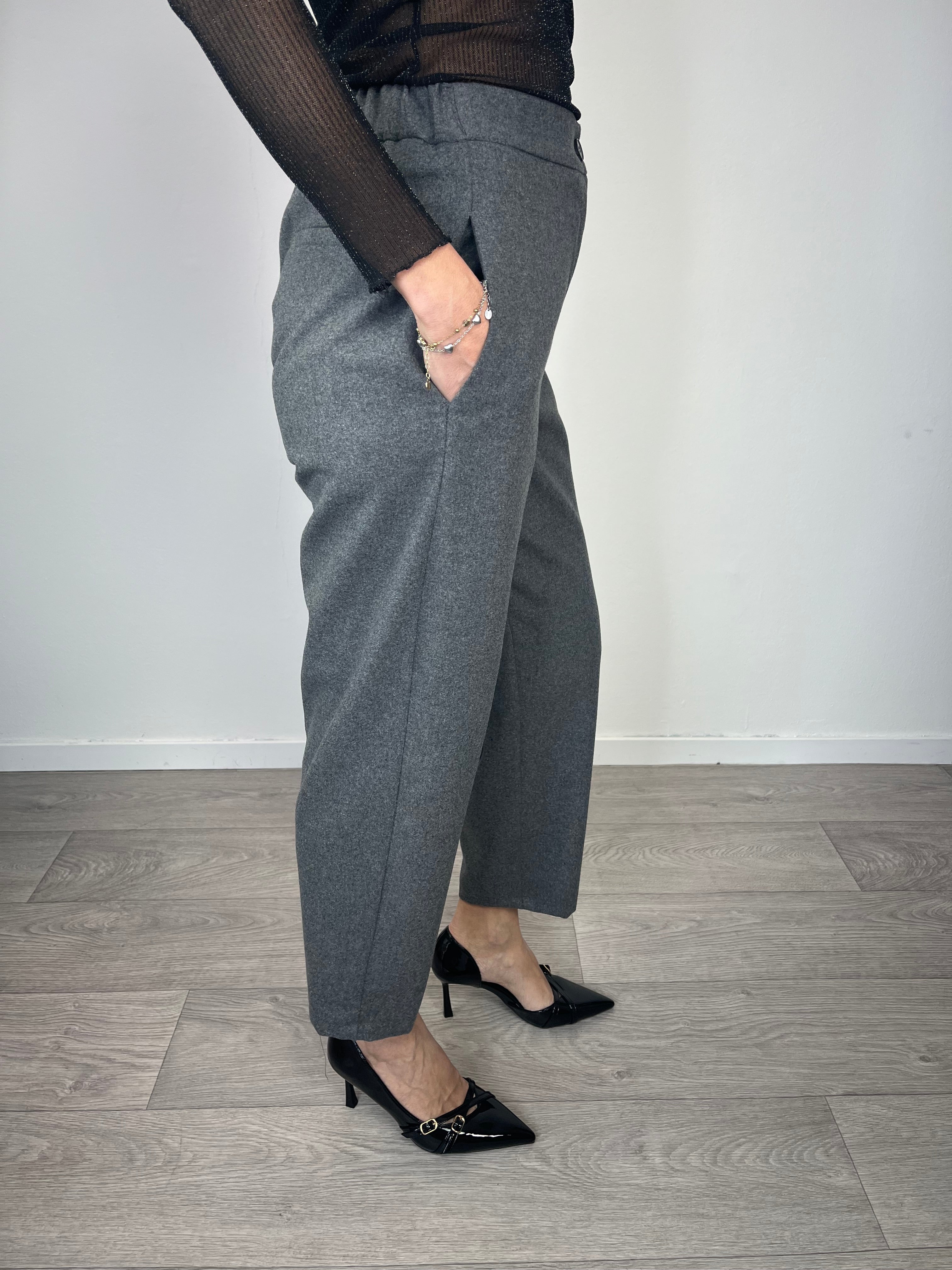 Pantalone dritto in flanella Grigio - Vicolo