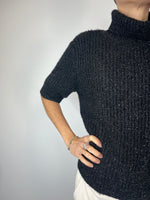 Maglioncino manica corta in lurex Nero - Kikisix