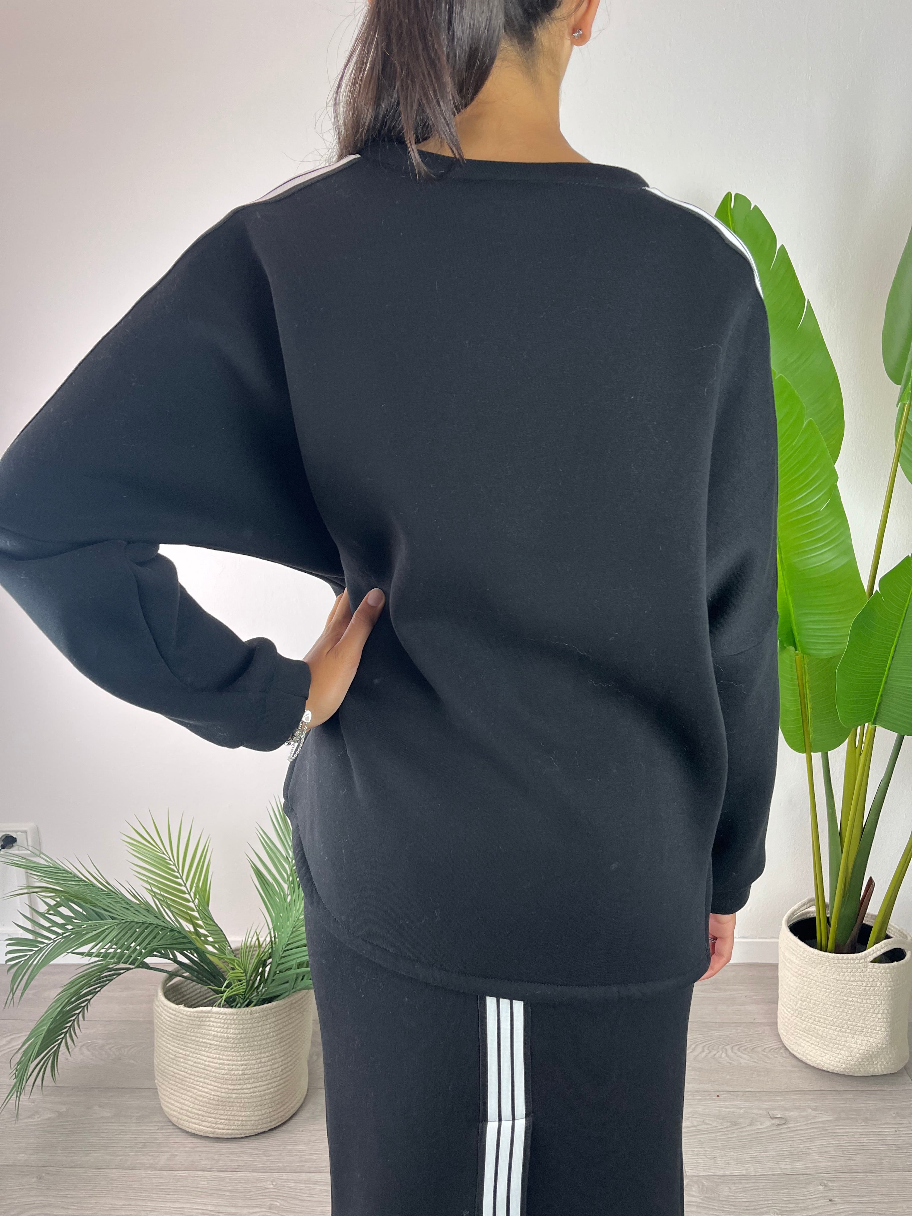 Felpa Righe Nera Kikisix