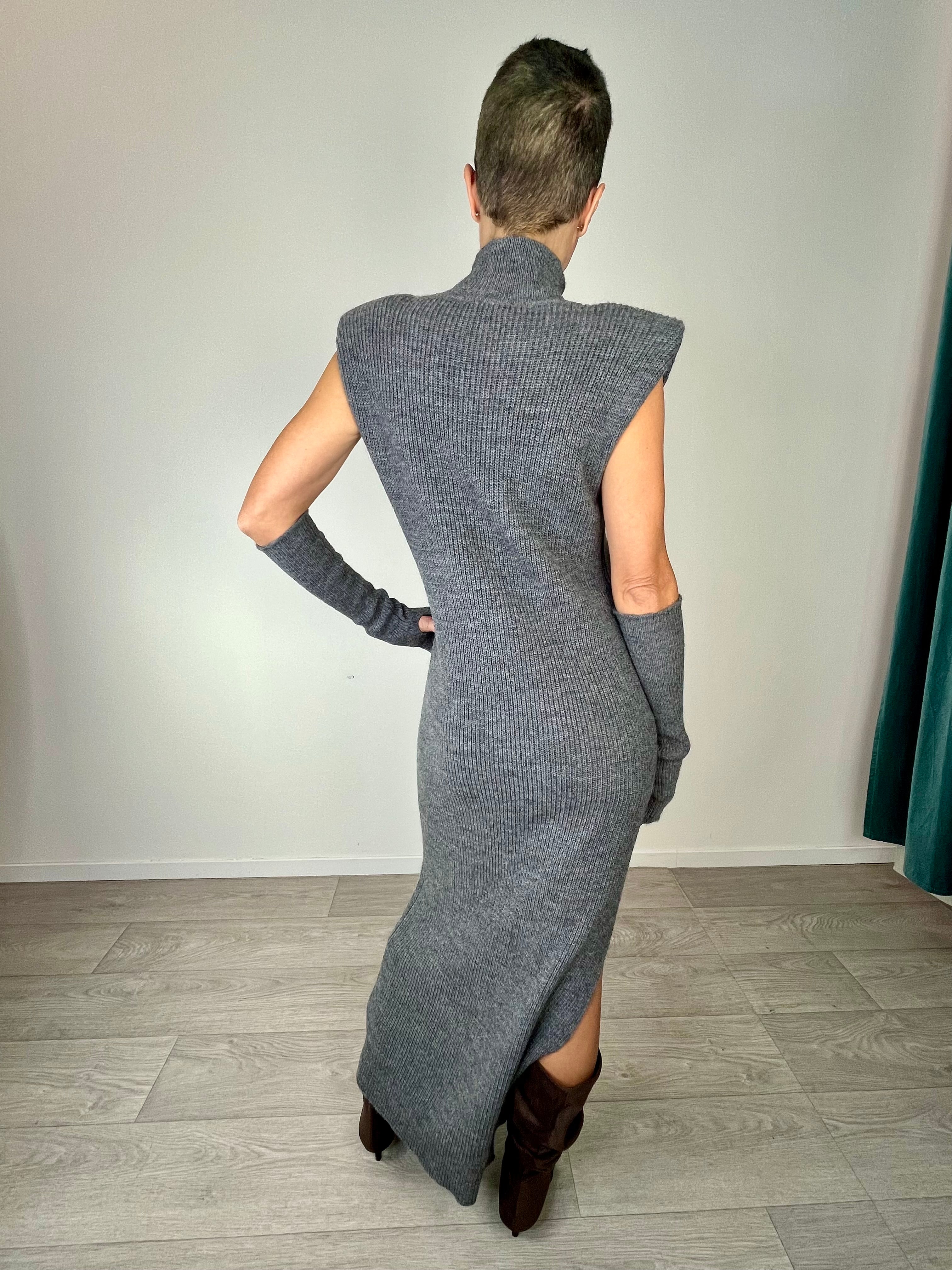 Abito con manicotti Grigio - Kontatto