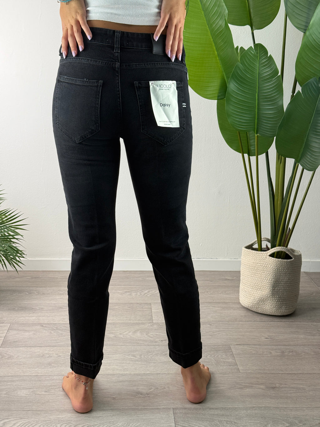 Denim Daisy Nero Slavato Vicolo