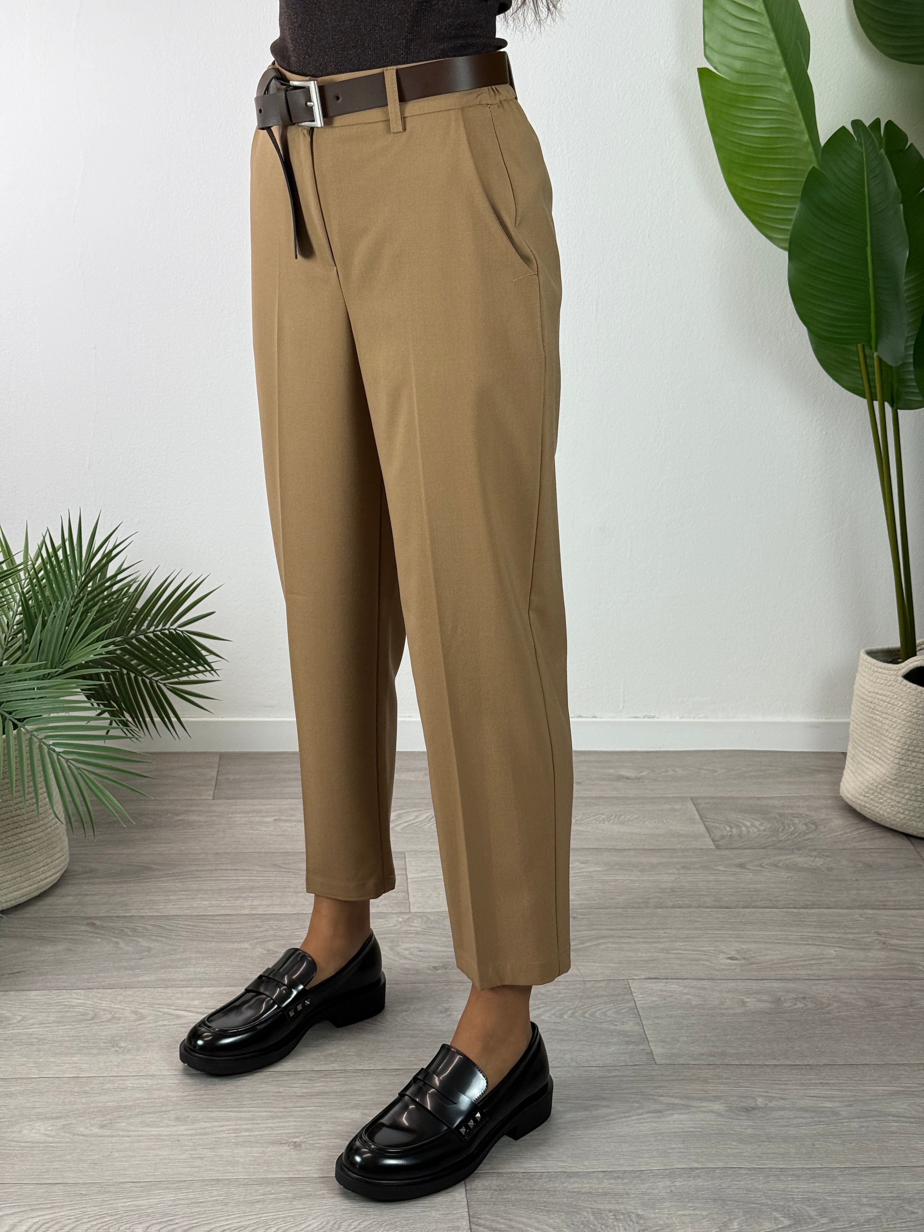 Pantaloni Business Cammello Tensione In