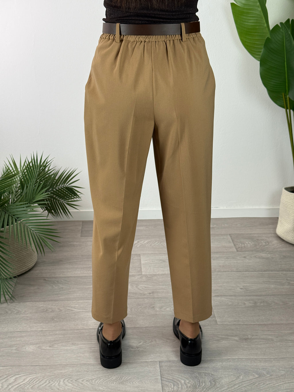 Pantaloni Business Cammello Tensione In