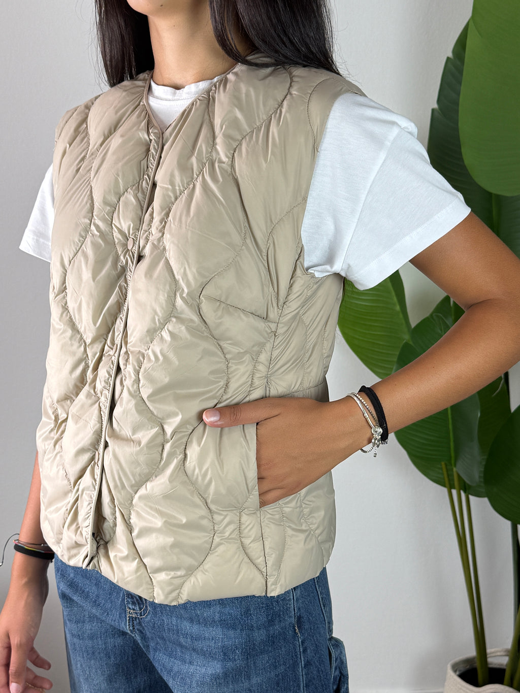 Gilet Piumino Beige Vicolo