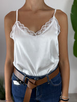 Top Satin Bianco Kikisix