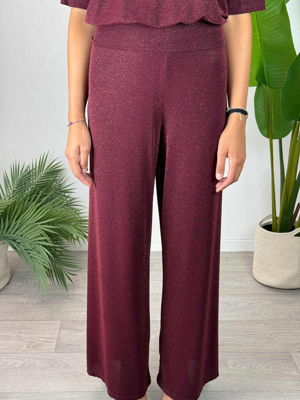 Pantalone Lurex Melanzana Kontatto