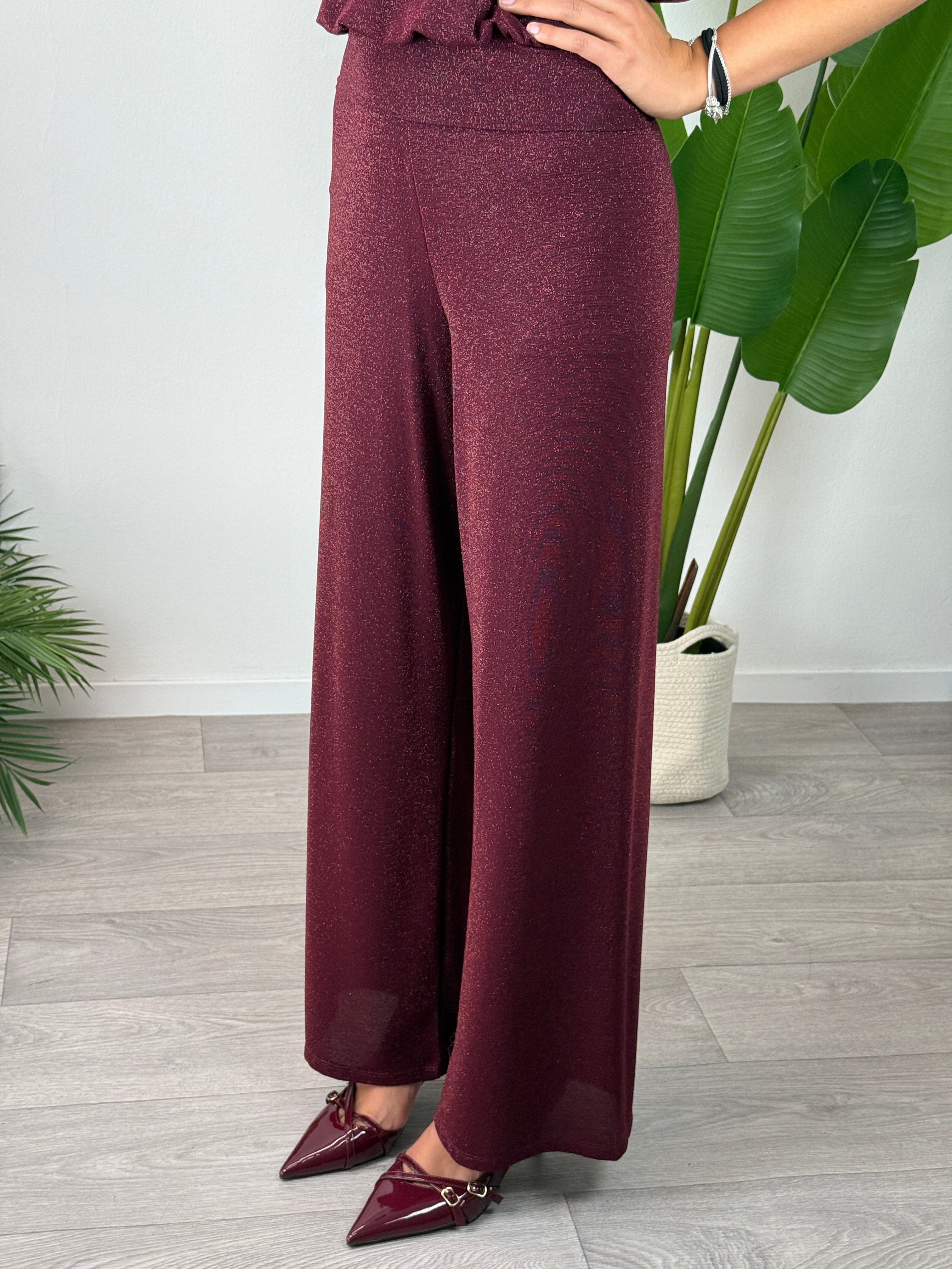 Pantalone Lurex Melanzana Kontatto