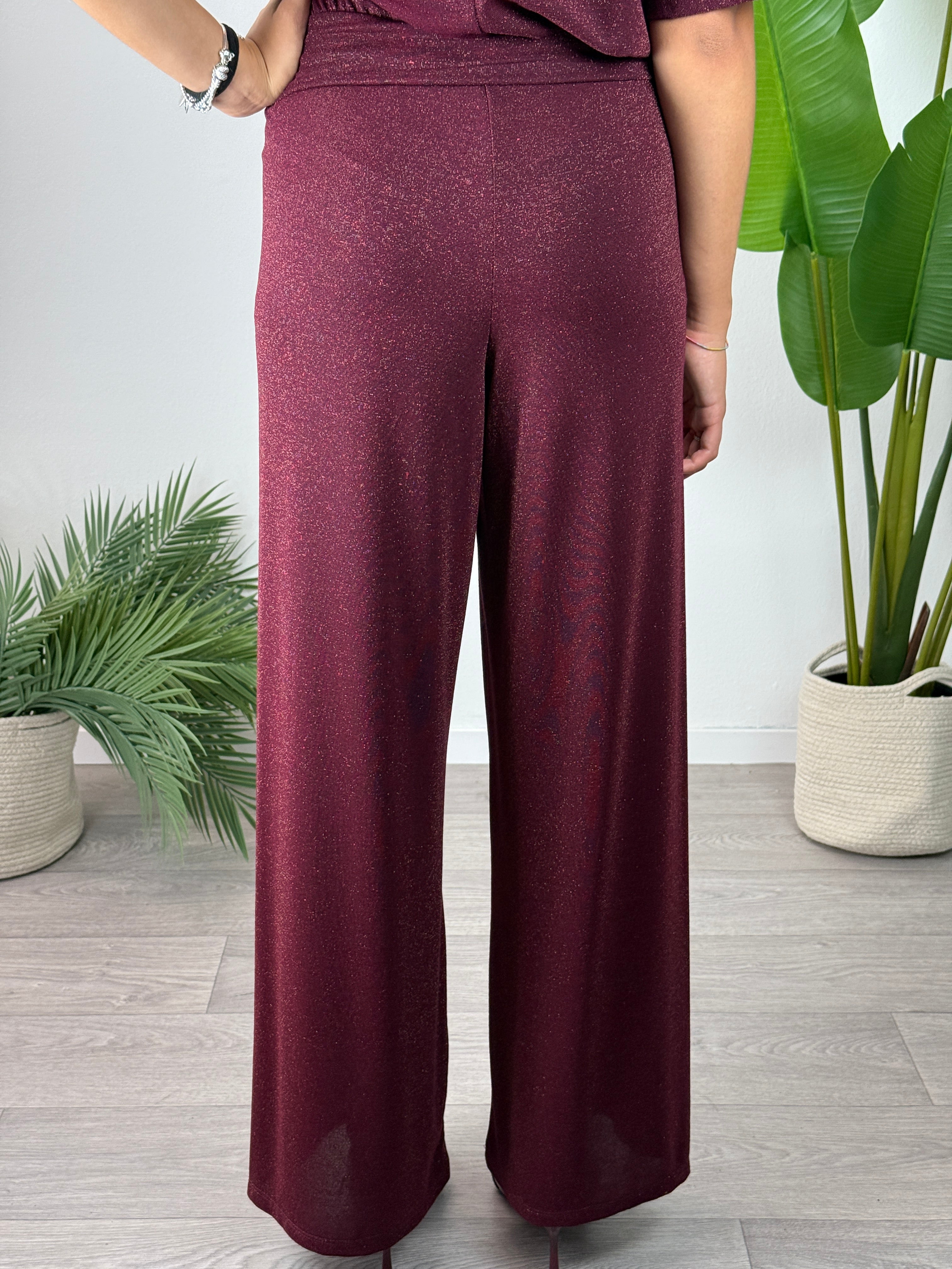 Pantalone Lurex Melanzana Kontatto