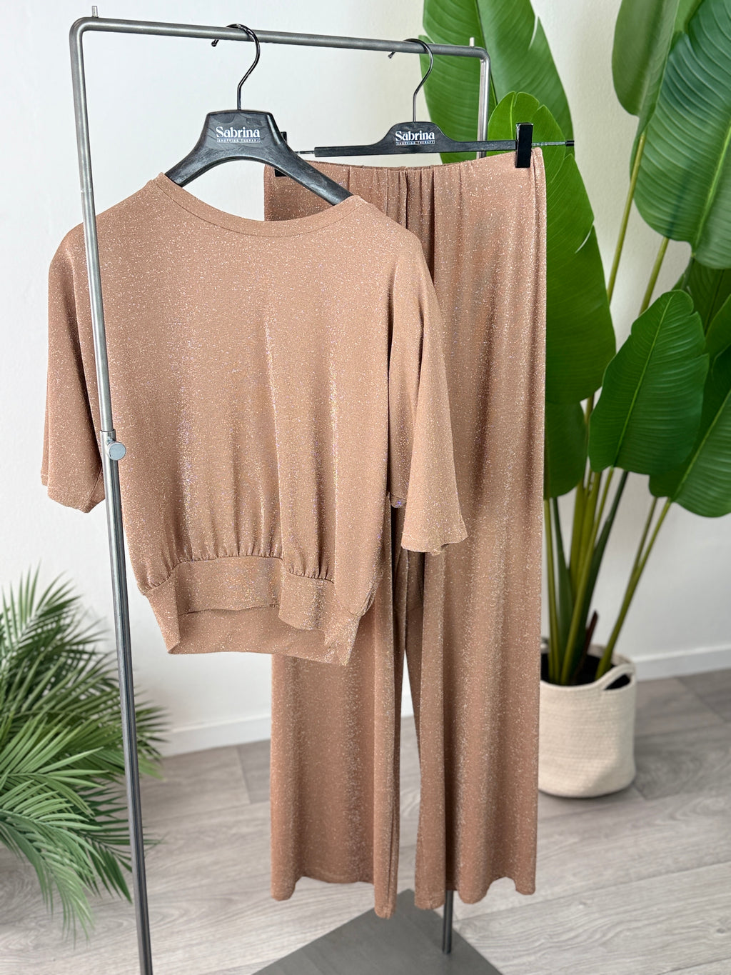 Pantalone Lurex Avana Kontatto