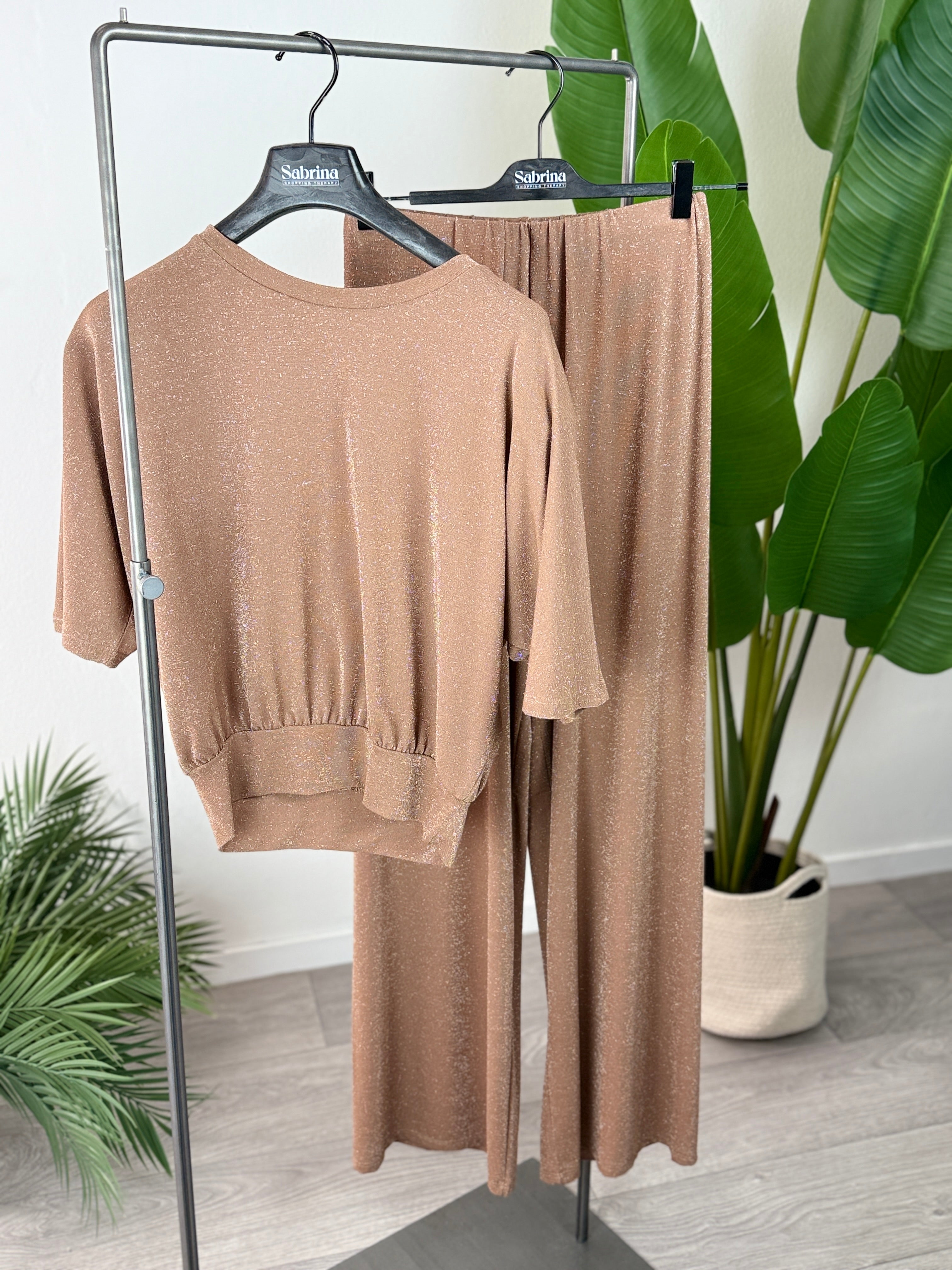 Pantalone Lurex Avana Kontatto