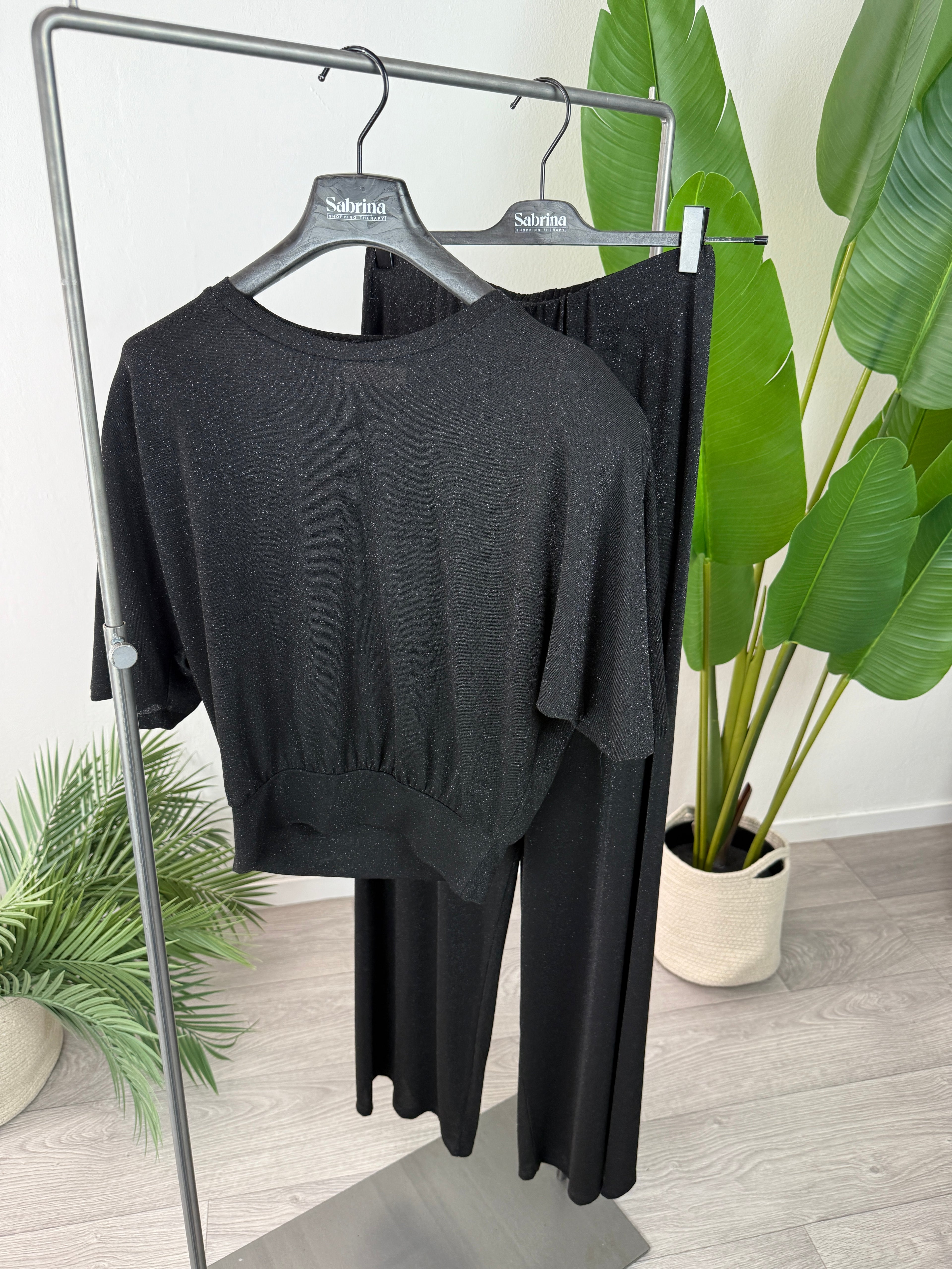 Pantalone Lurex Nero Kontatto