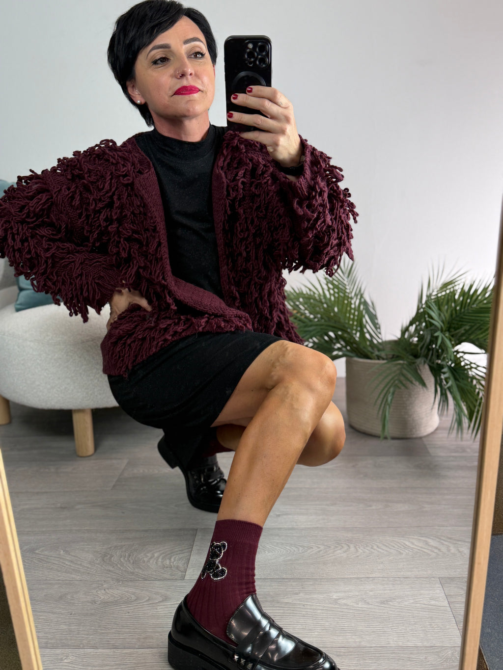 Cardigan aperto Bordeaux Kikisix