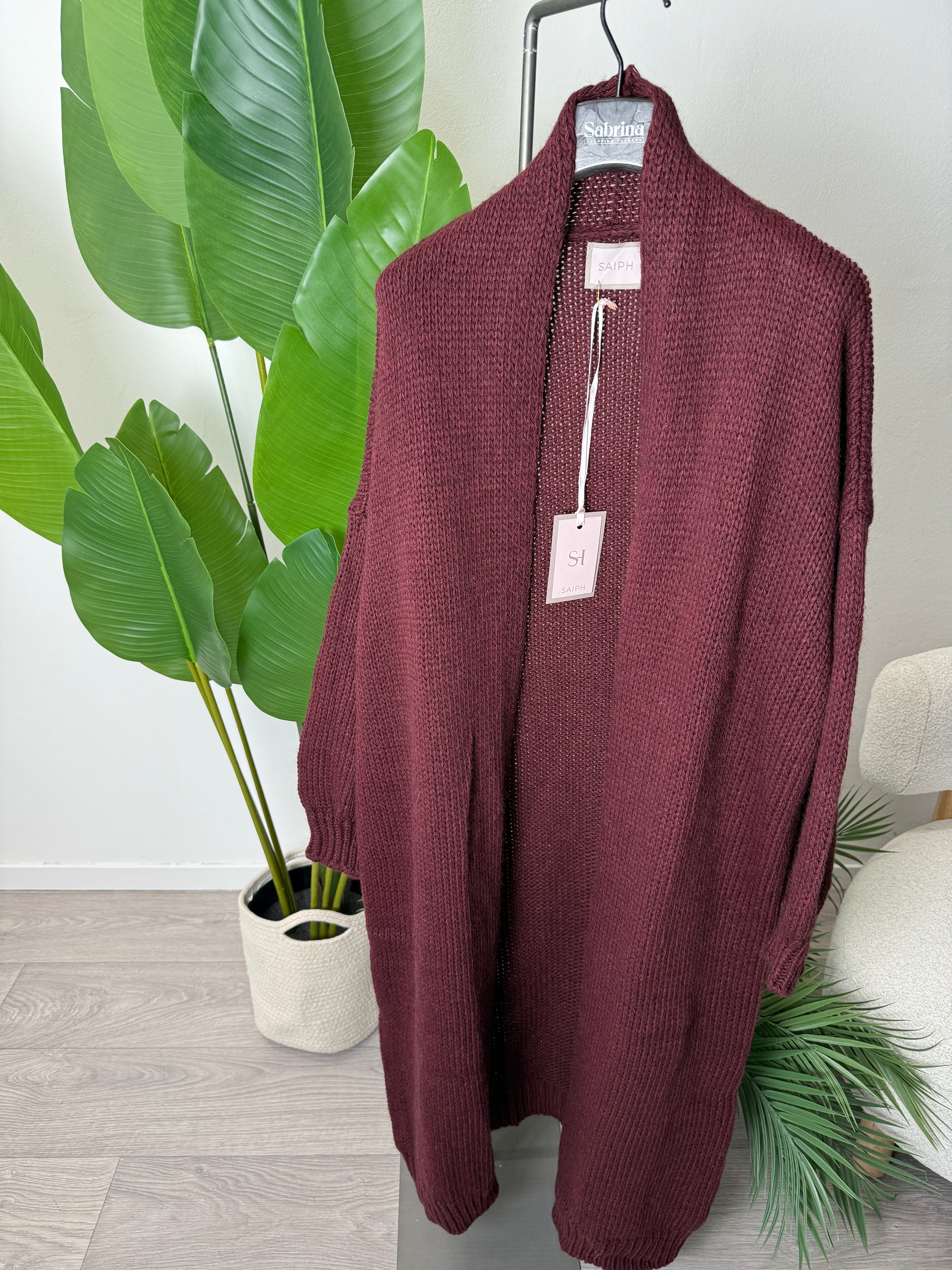 Cardigan lungo Prugna Saiph