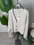 Cardigan con bottoni Beige Saiph