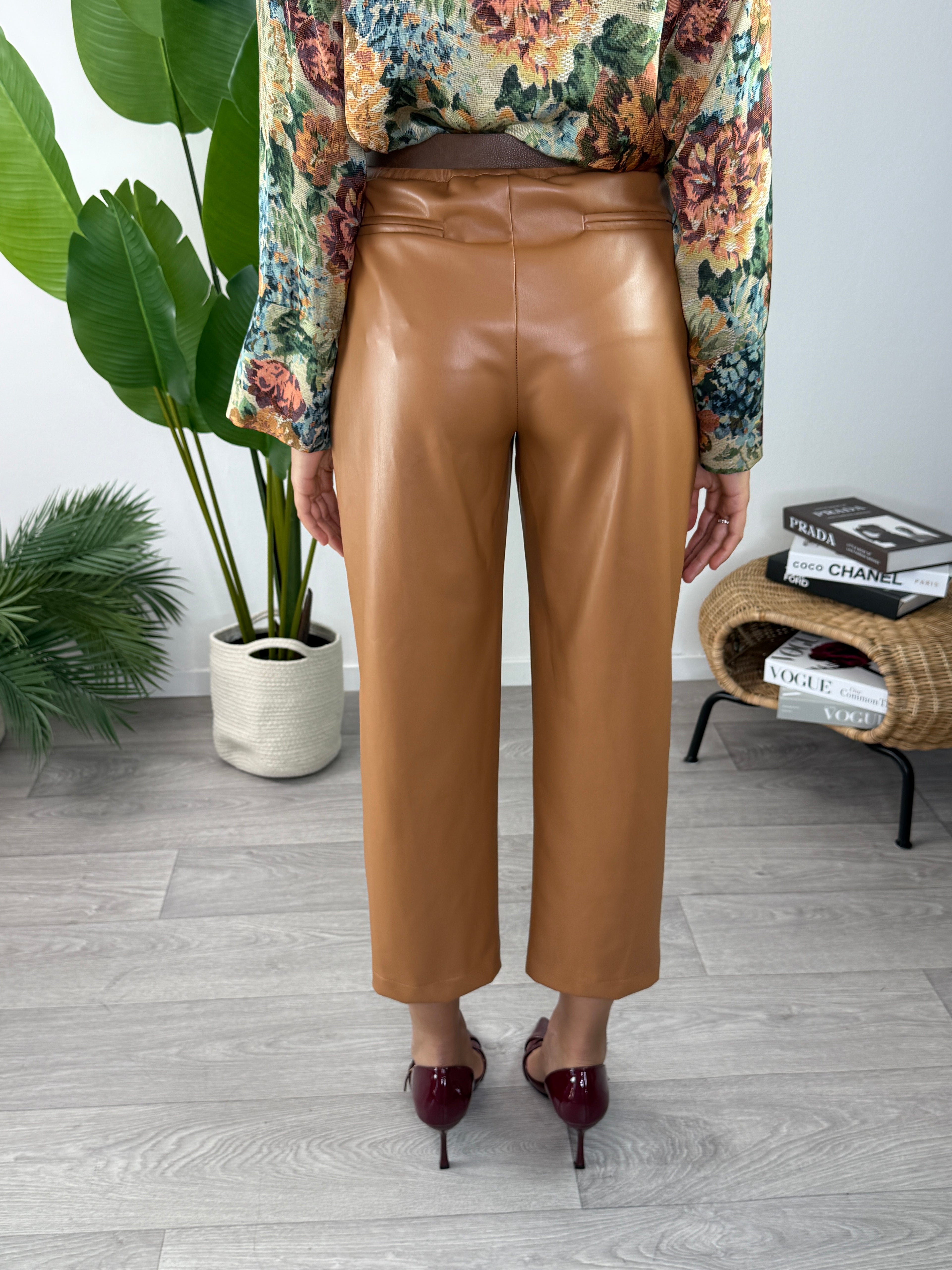 Pantaloni Ecopelle Ruggine Tensione In