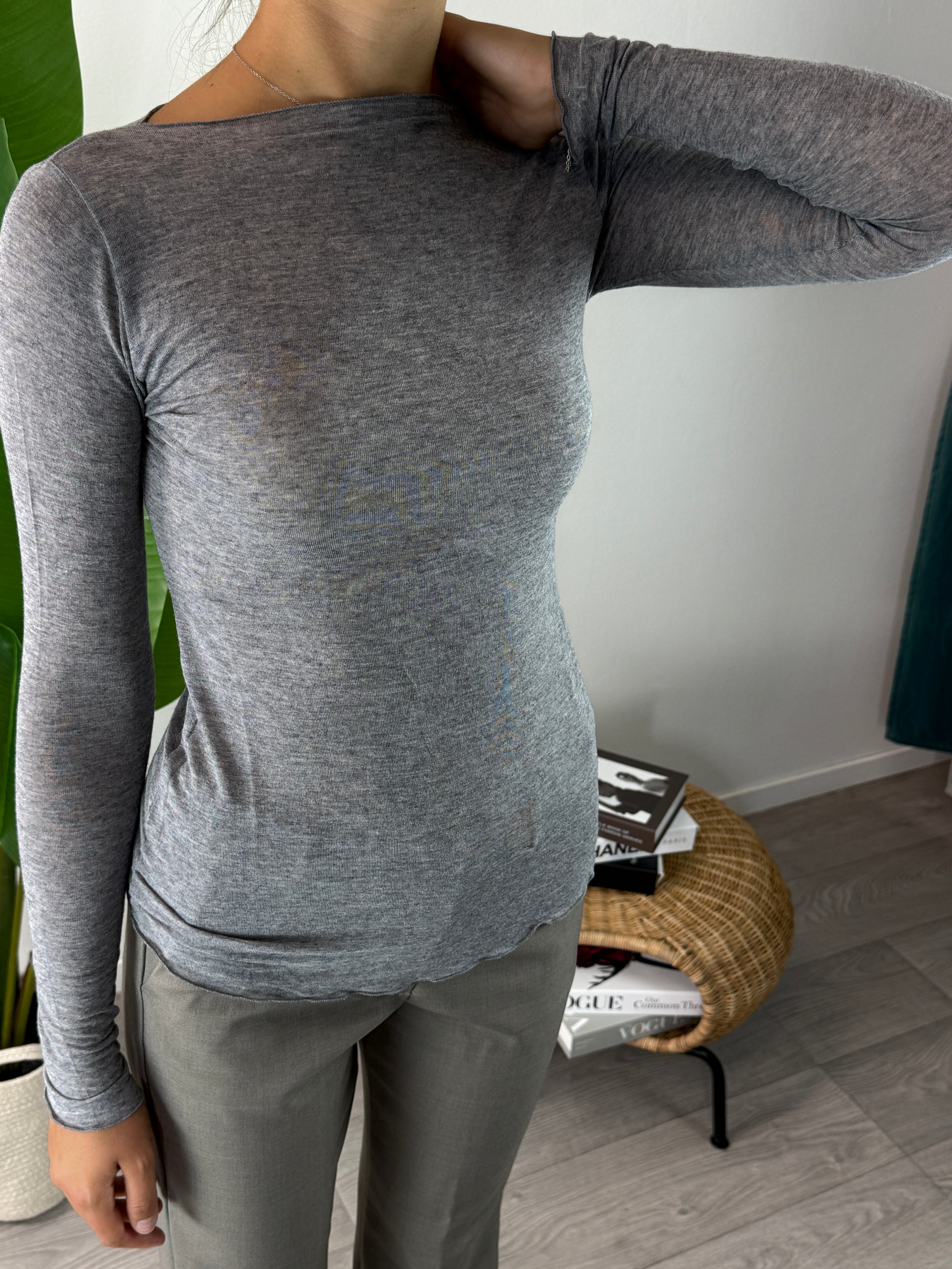 Maglia Misto Cashmere Grigio Tensione In