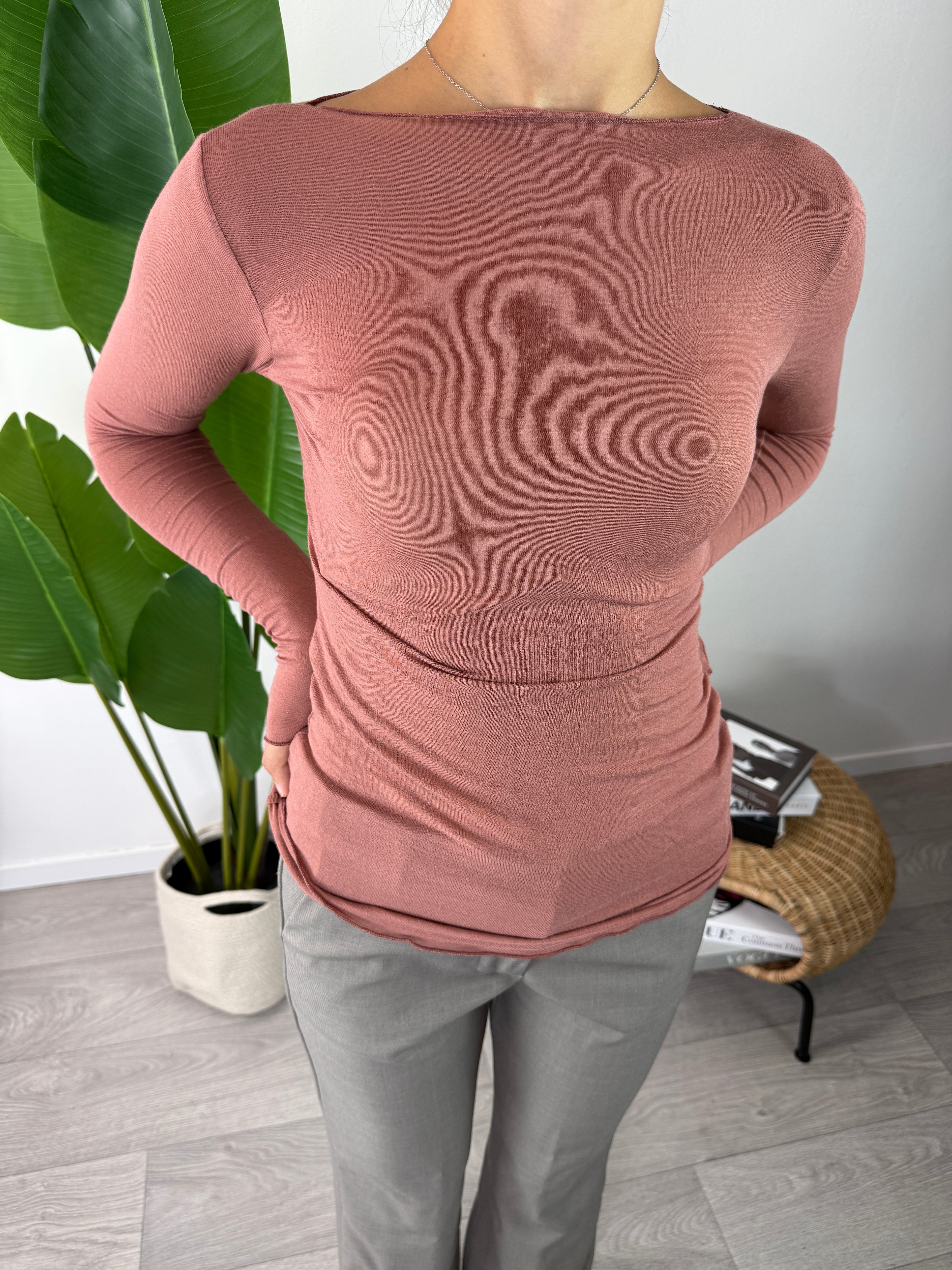 Maglia Misto Cashmere Rame Tensione In