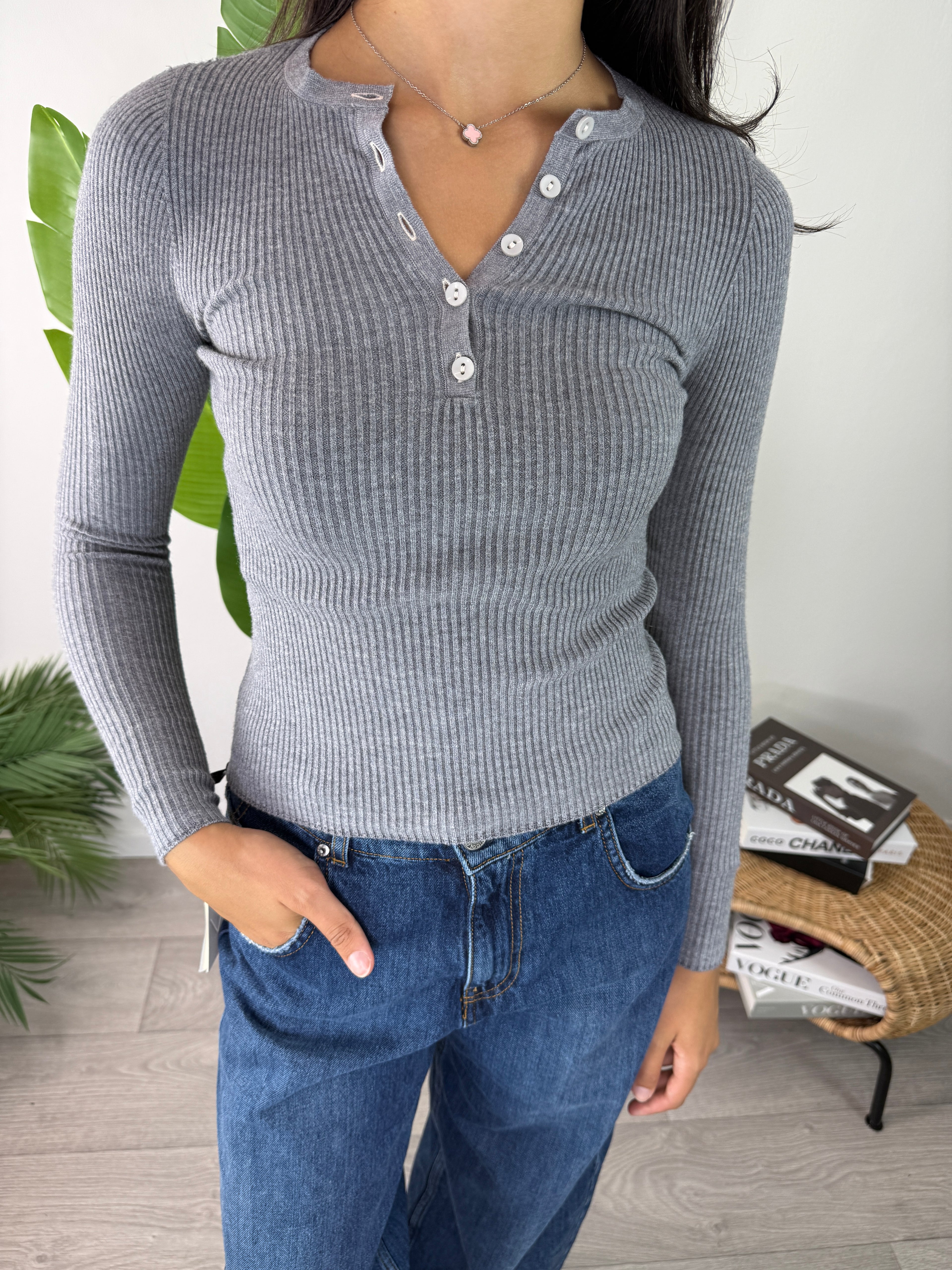 Maglia Serafino Perla Tensione In