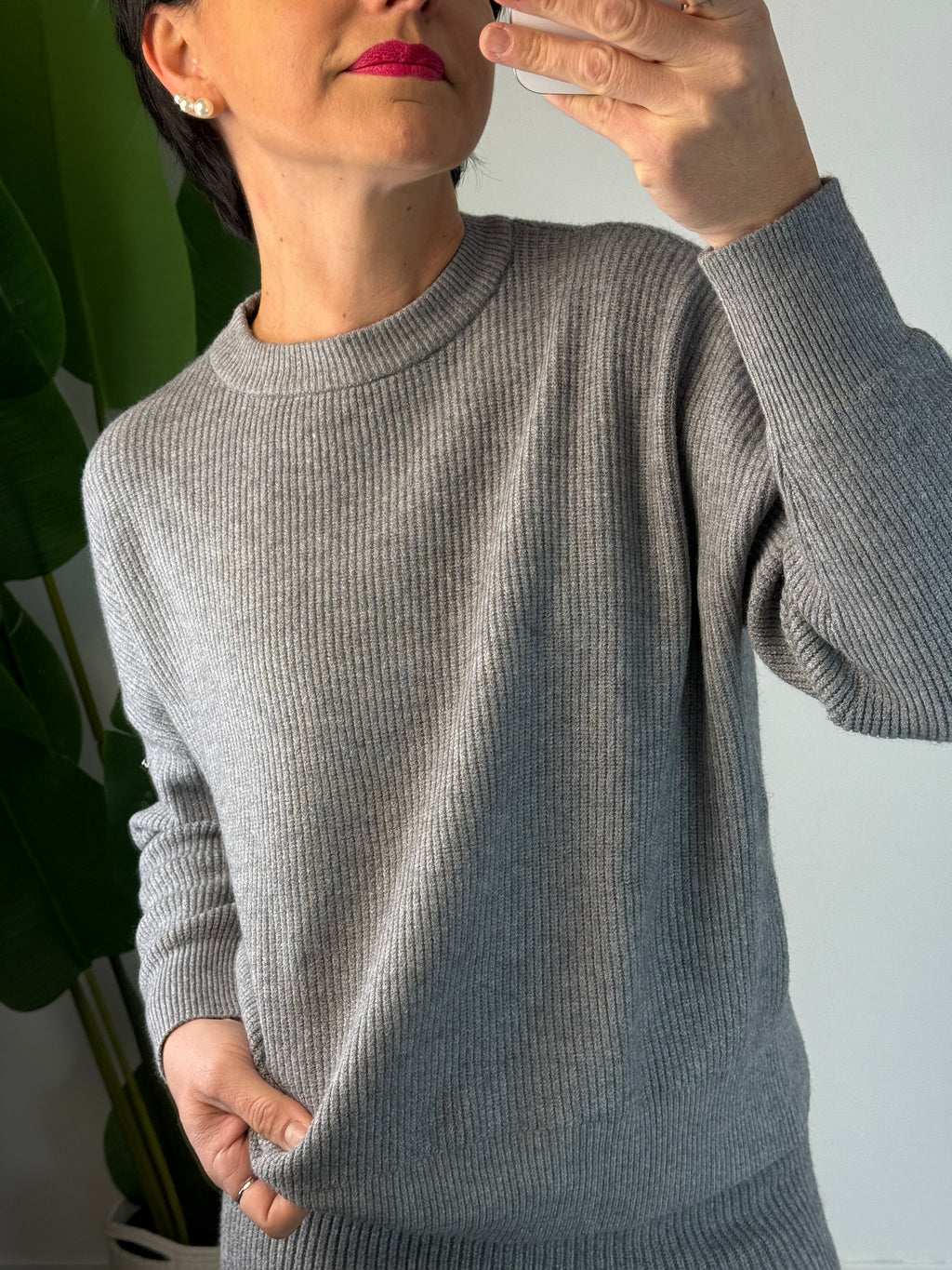 Coordinato in maglia Grigio - Haveone