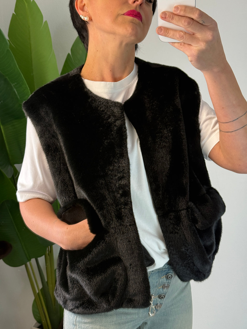 Gilet Ecopelliccia Nero - Premiere Dame