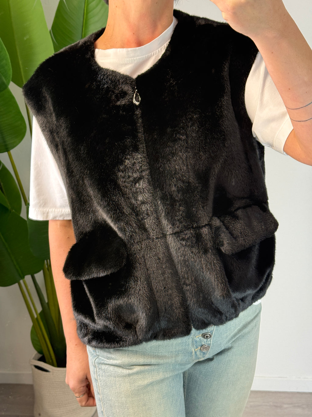 Gilet Ecopelliccia Nero - Premiere Dame