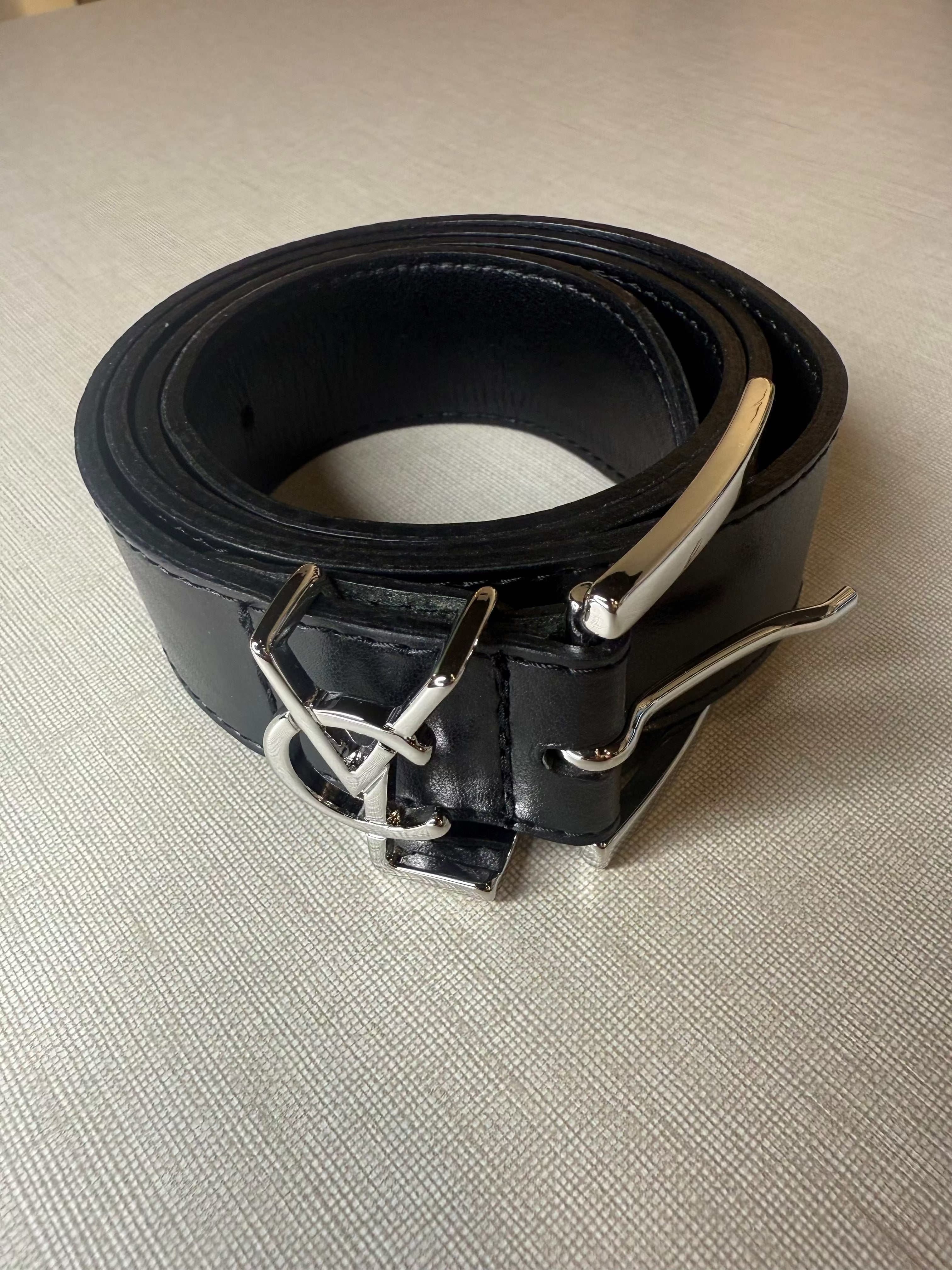 Cintura VCL Nera black belt with metal VCL logo buckle and 3 cm width