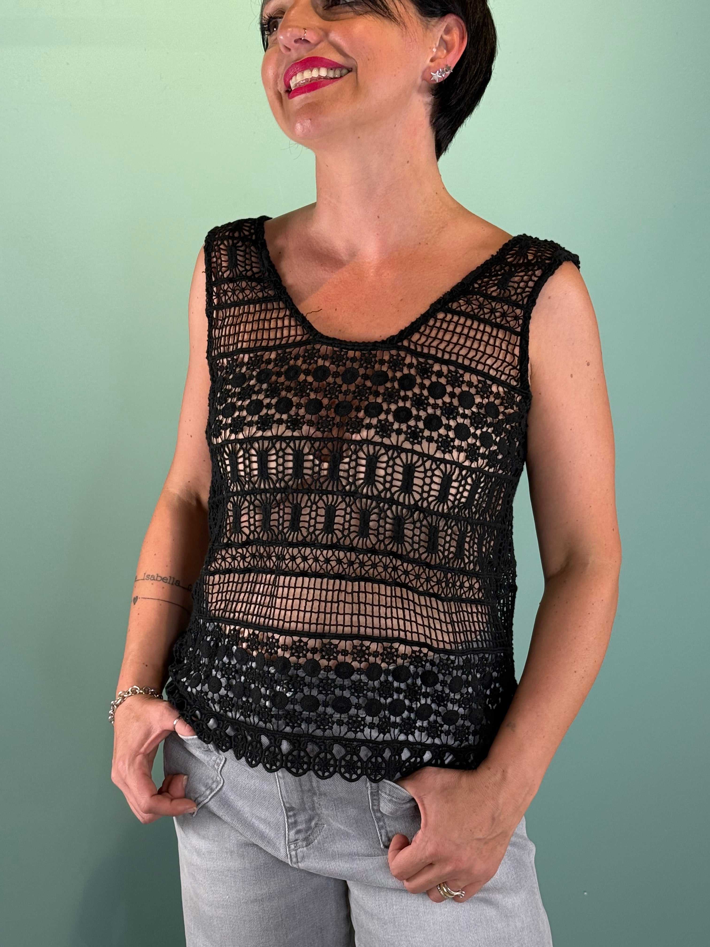 Top Crochet Nero Saiph | Sabrina Shopping Therapy