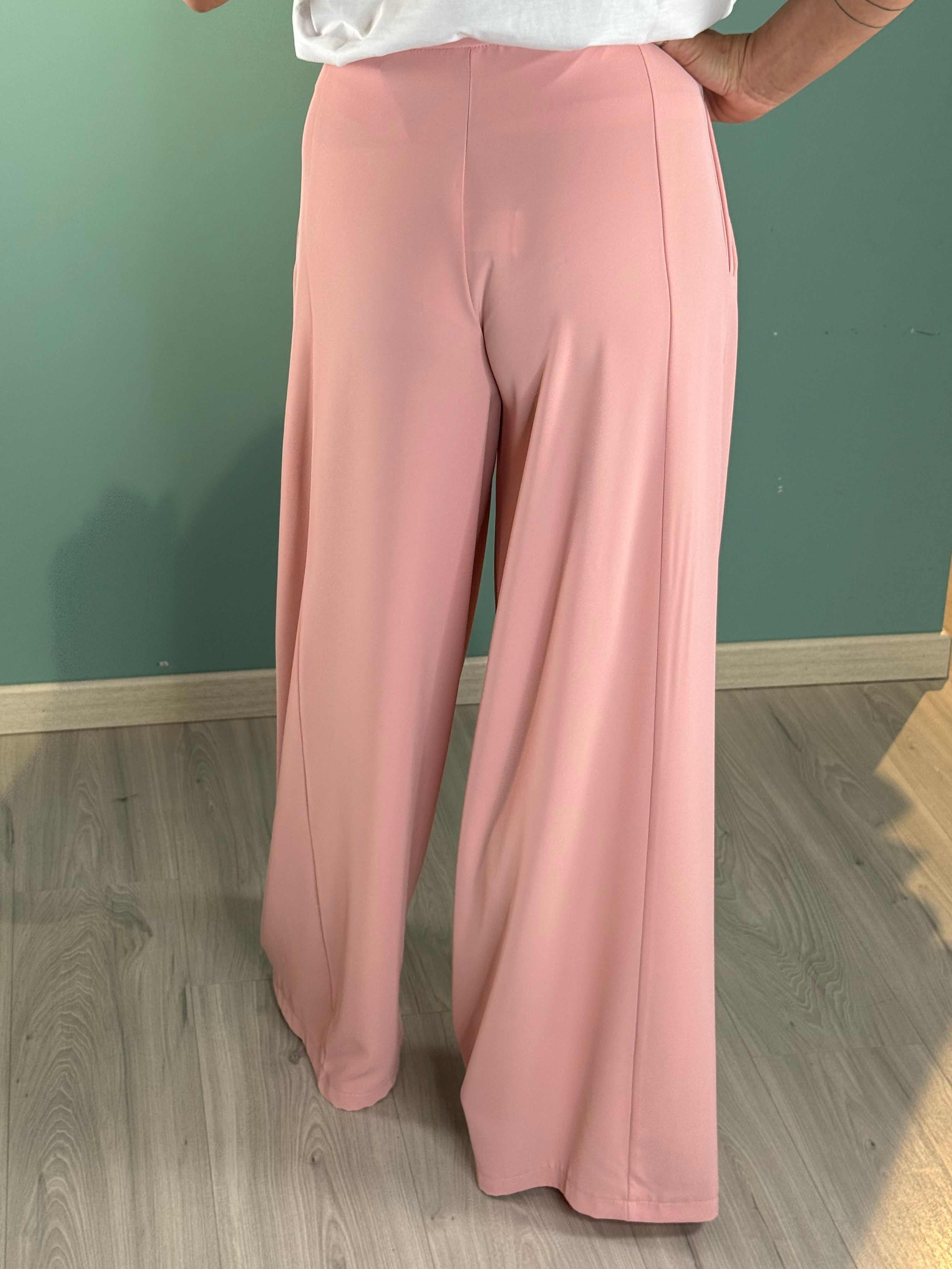 Pantalone Franci Saiph pink soft palazzo pants regular fit polyester elastane blend