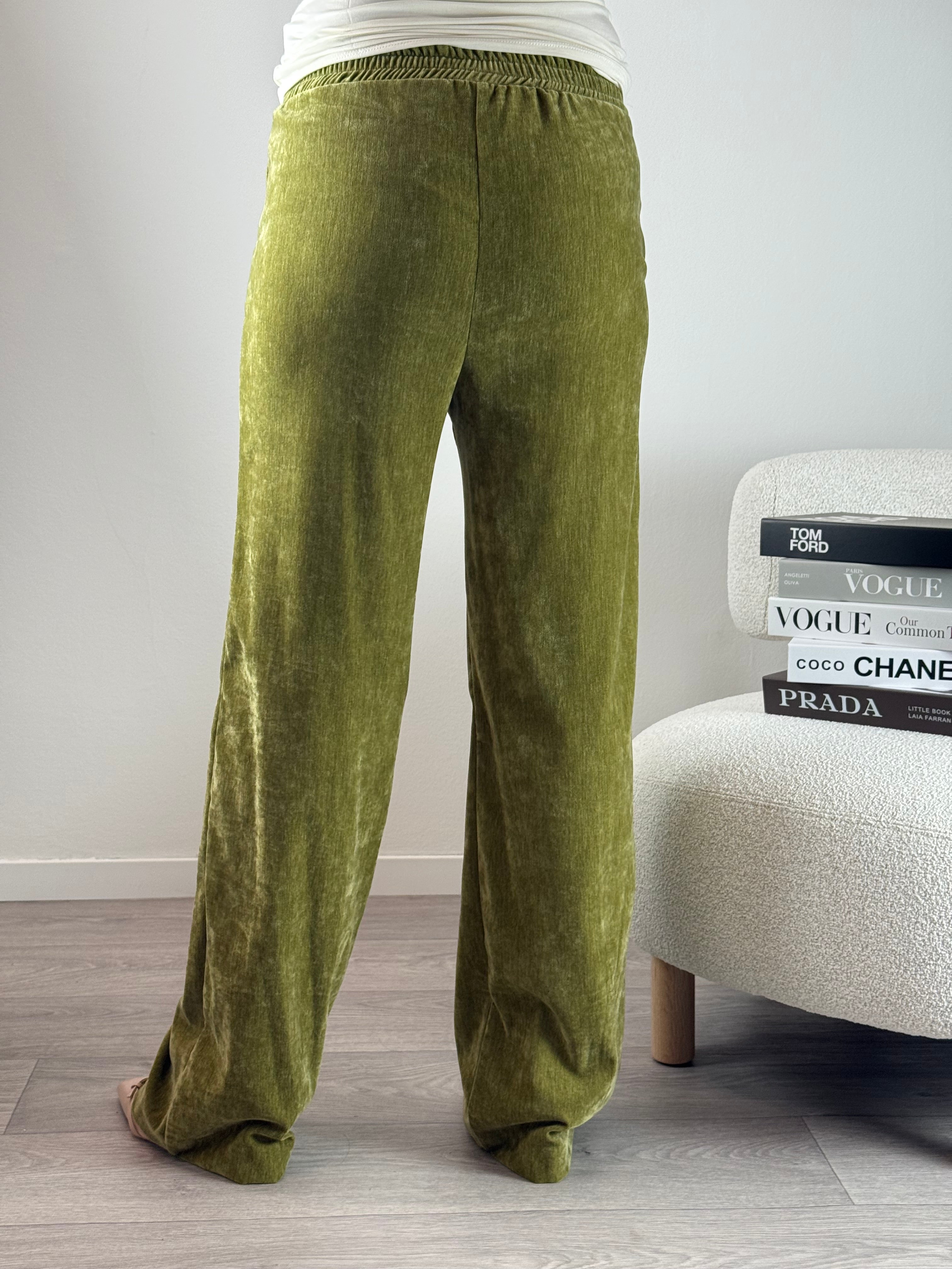 Pantalone Velvet Oliva Kontatto