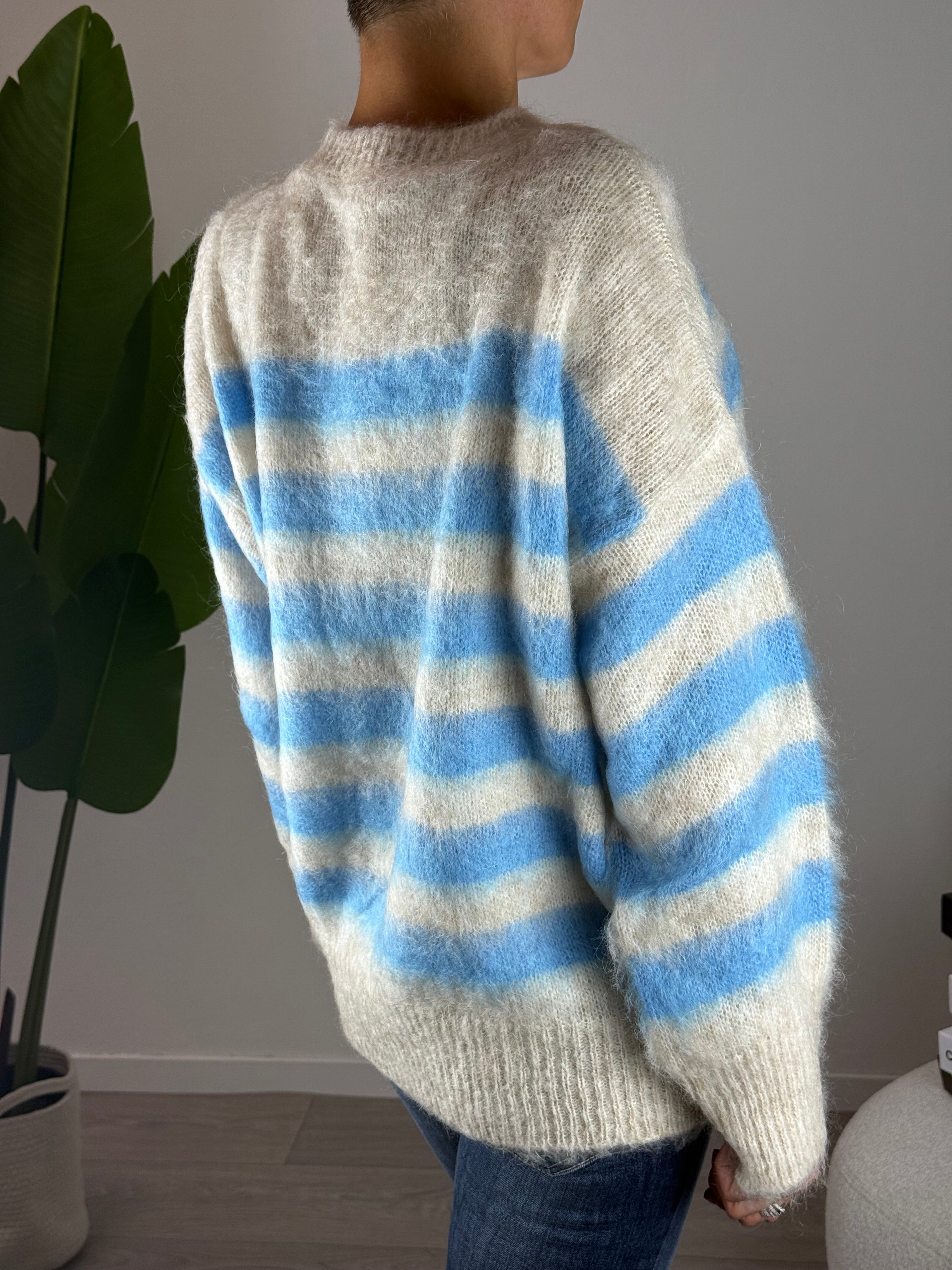 Maglione a righe Denim Kontatto