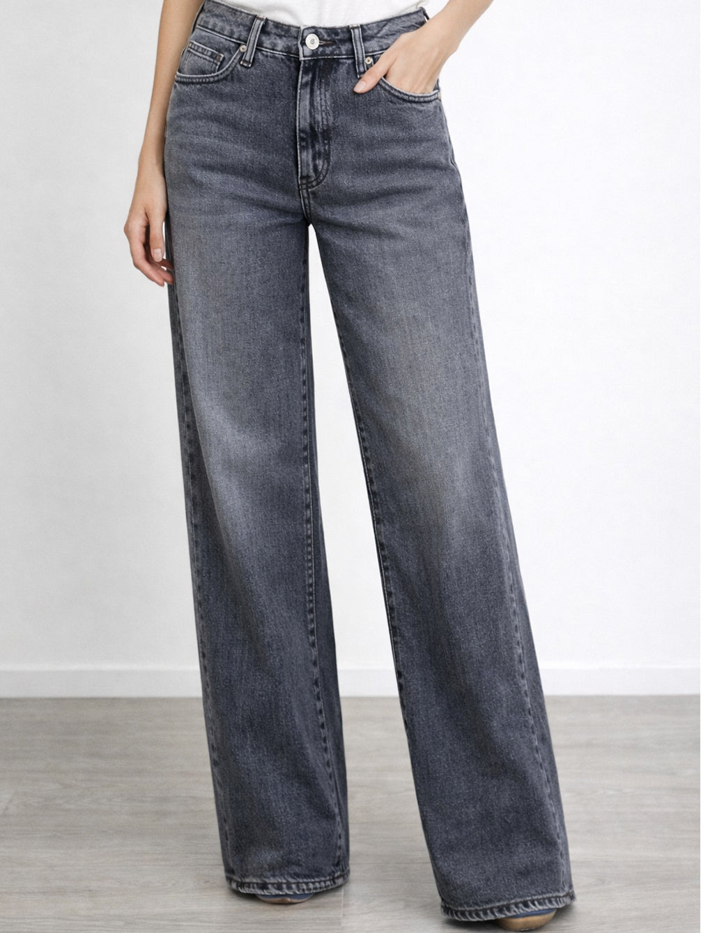 Plaese - Jeans a palazzo - Nero slavato