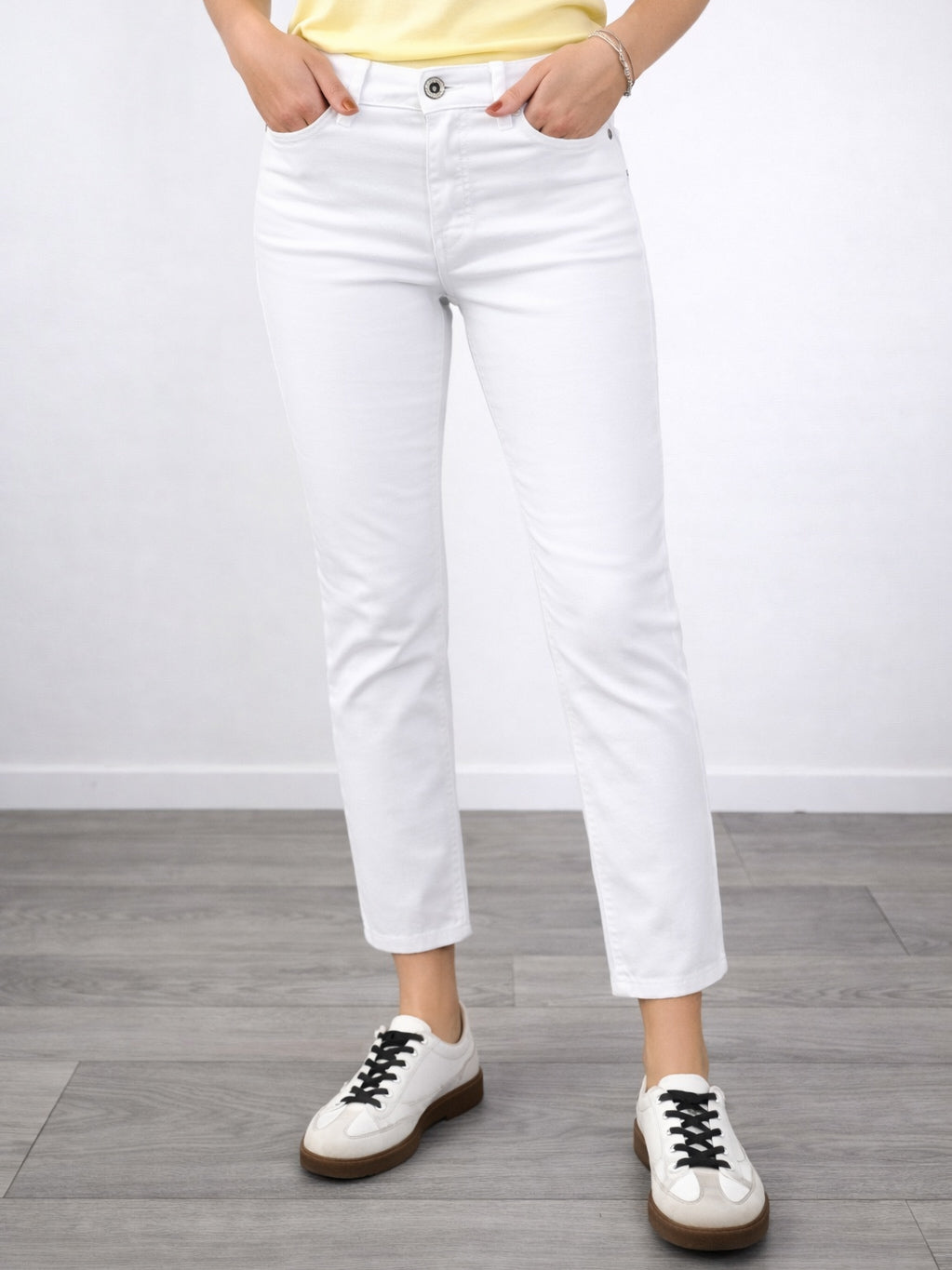 Pantalone Please Bianco a sigaretta