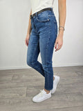 Please - Jeans con elastico e cintura - Blu