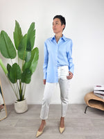 Please - Camicia over in cotone - Azzurro