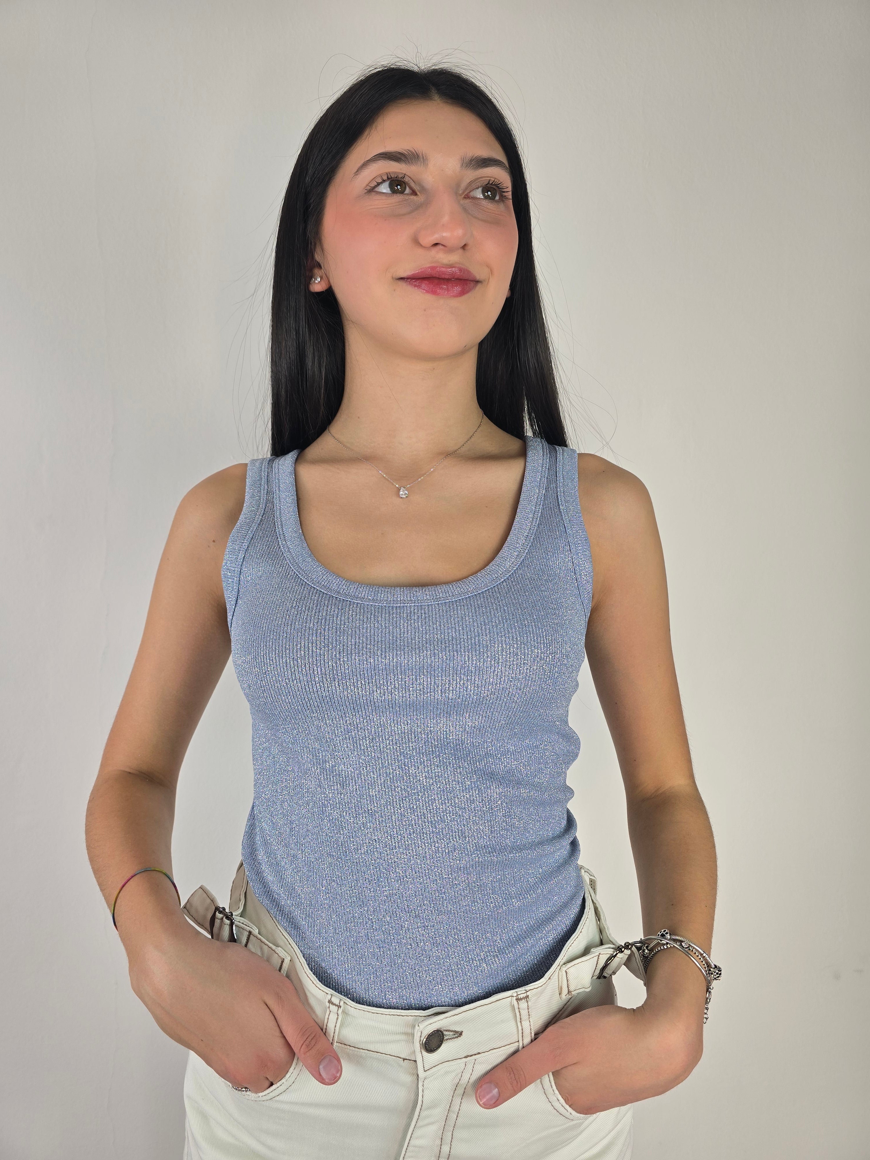 Top lurex vicolo Azzurro 