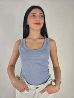 Vicolo - Top in lurex - Azzurro