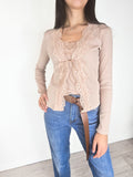 Haveone - Twinset con pizzo - Cipria