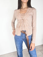 Haveone - Twinset con pizzo - Cipria