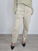 Kontatto - Pantalone balloon con borchie - Beige