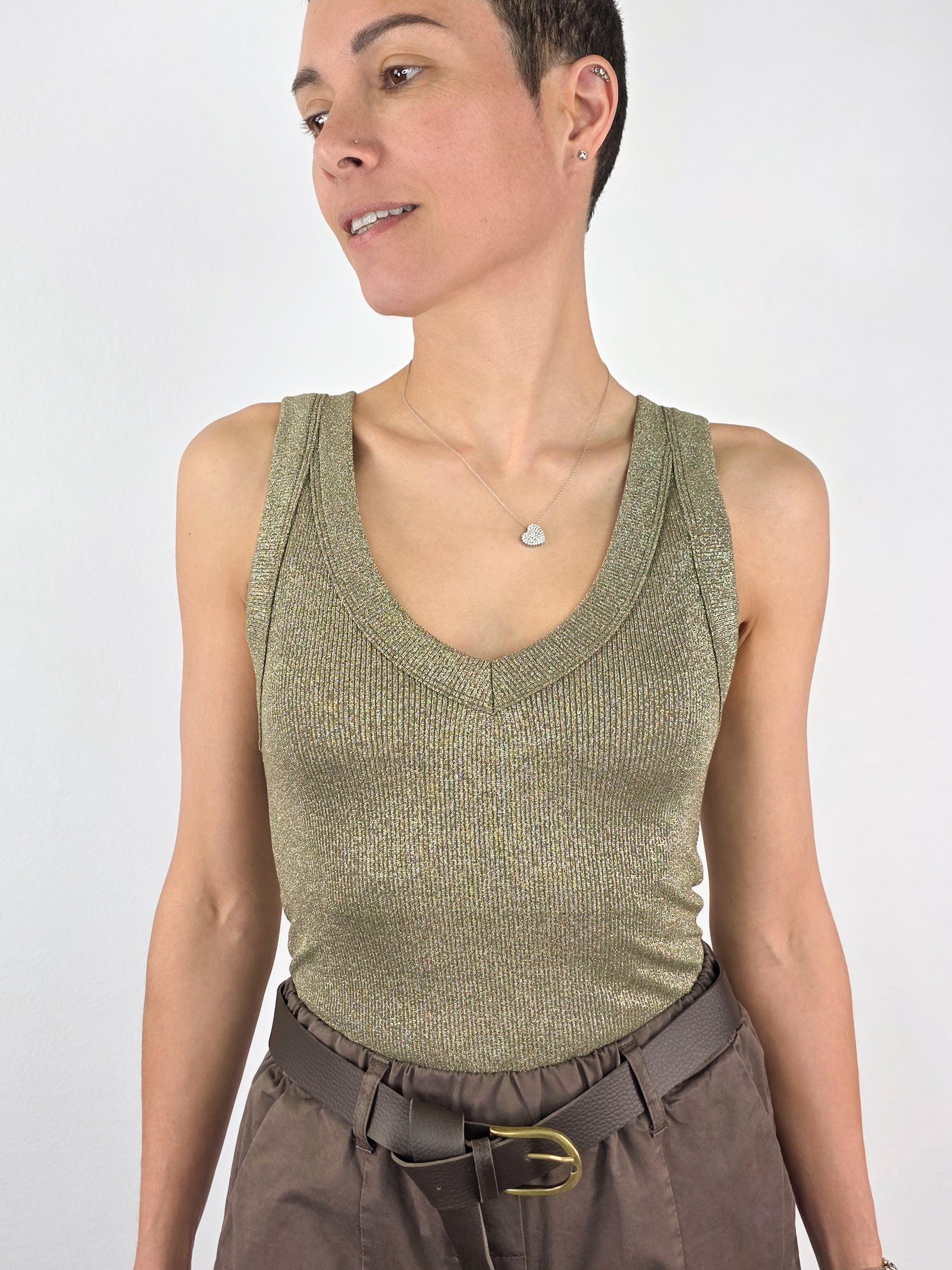 canotta lurex vicolo olio