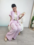 Kontatto - Pantalone a palazzo con cinturina - Rosa