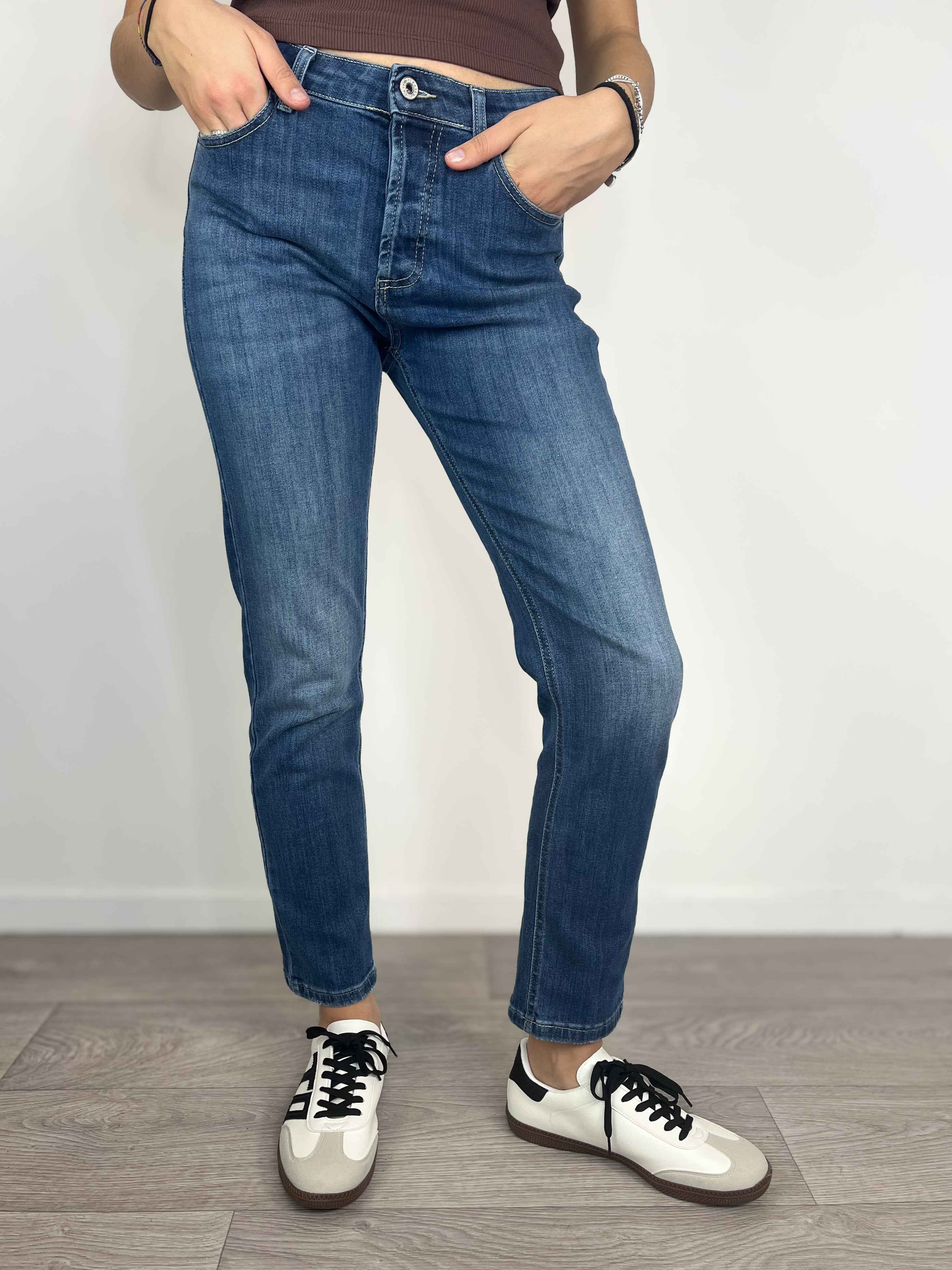 Please - Denim a sigaretta elasticizzato - Blu