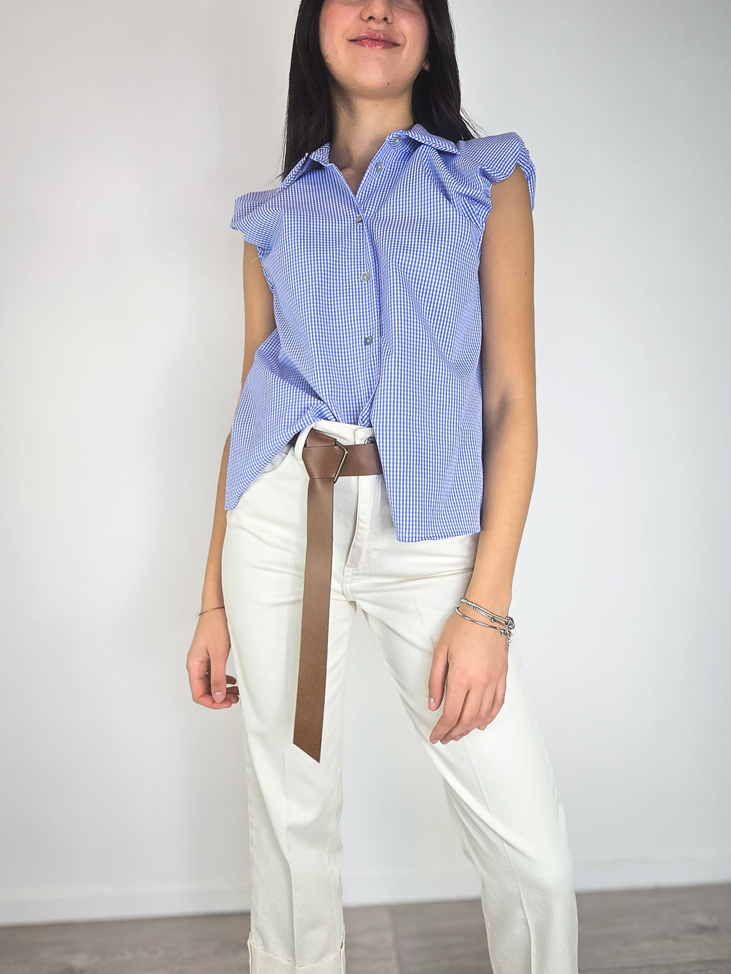 haveone camicetta a quadri azzurro