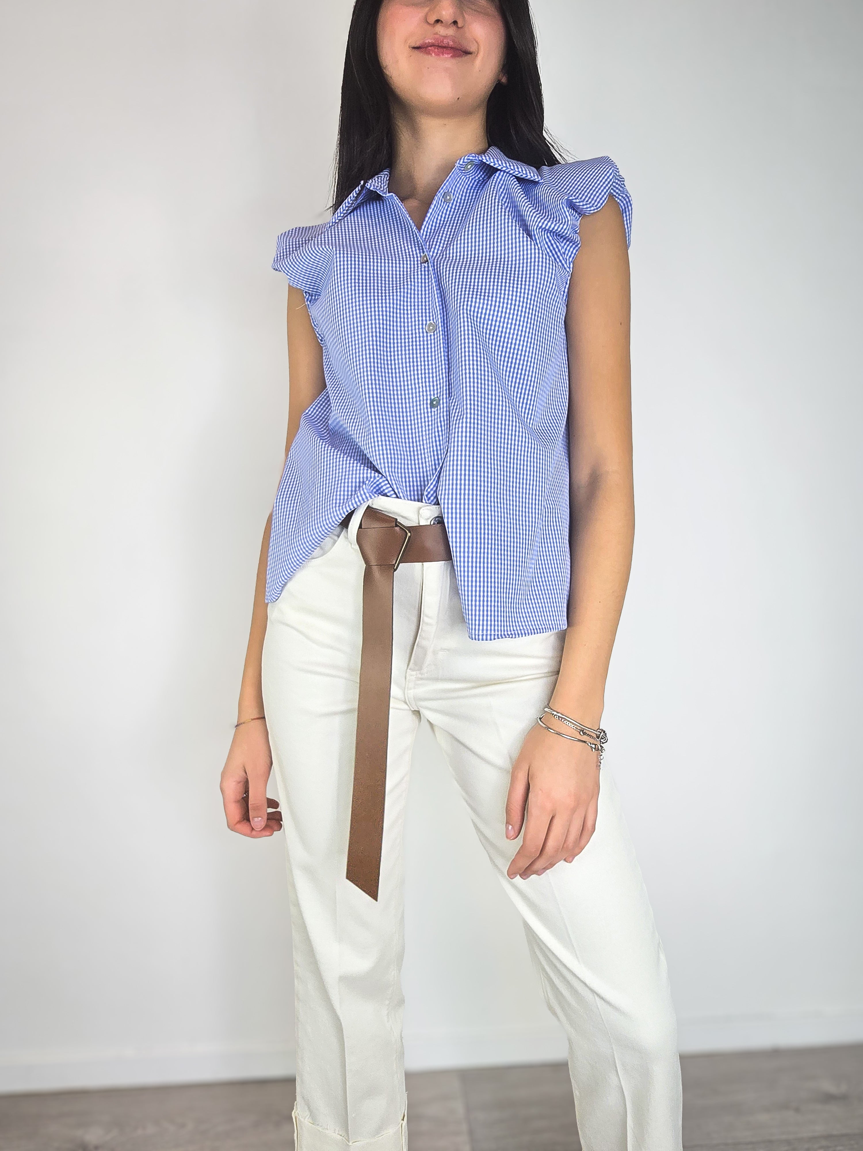 haveone camicetta a quadri azzurro