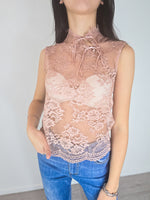 Haveone - Top stile giapponese in pizzo - Cipria