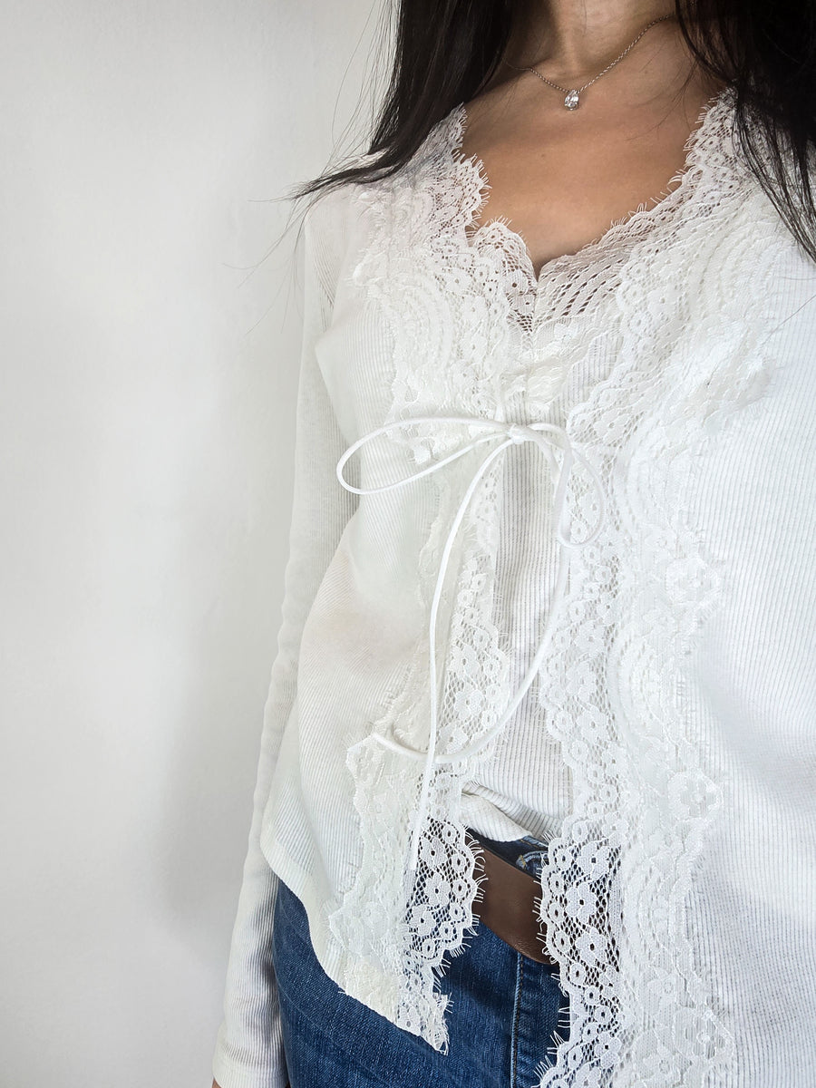 haveone twinset con pizzo