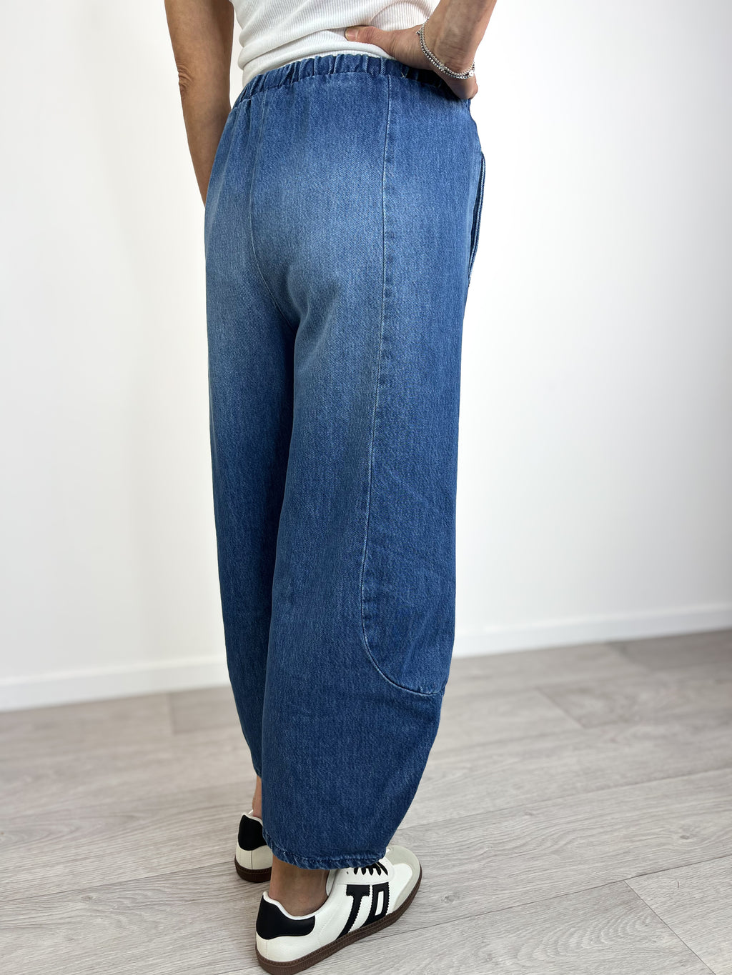 Please - Jeans balloon con elastico - Blu