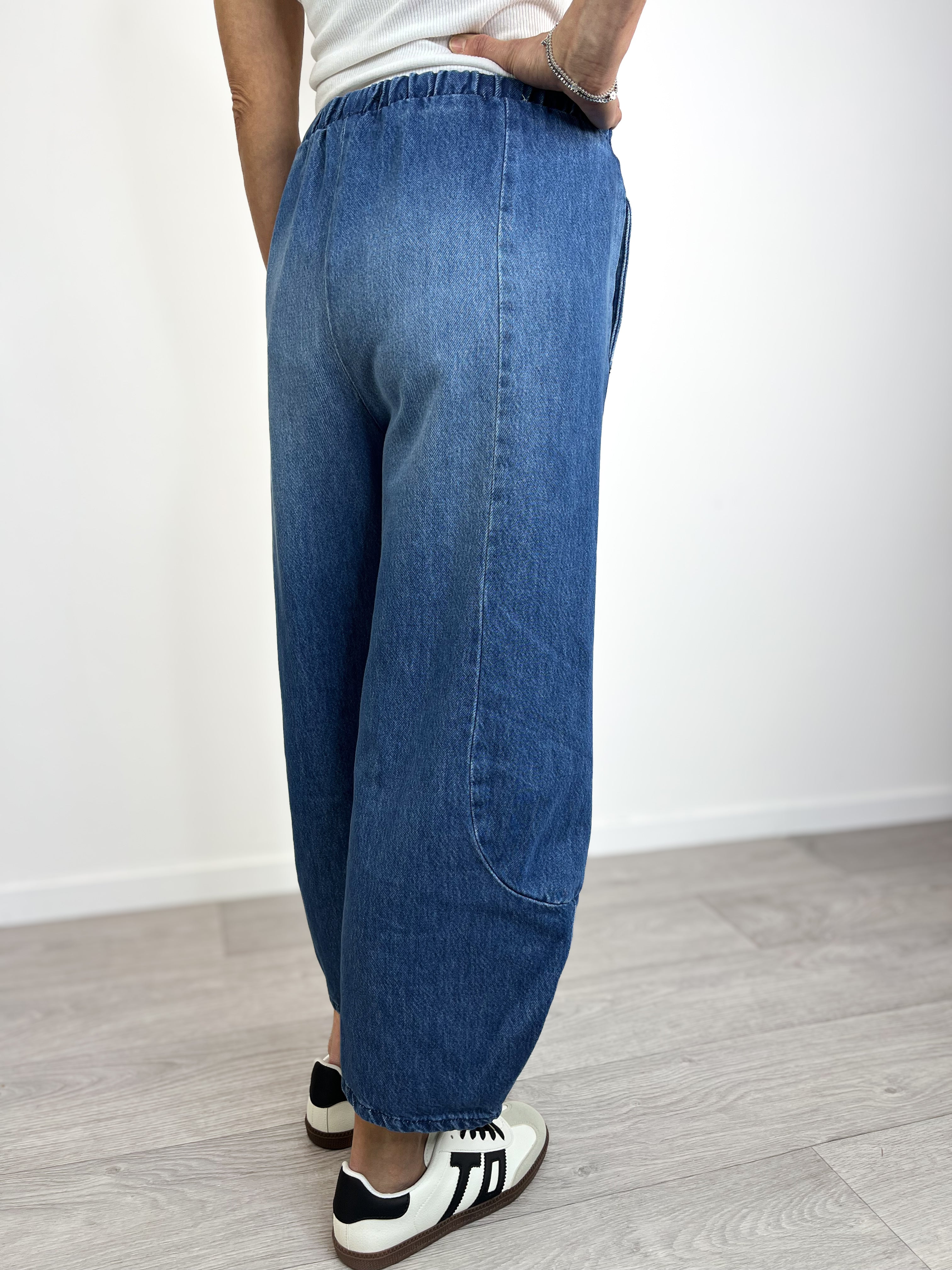Please - Jeans balloon con elastico - Blu