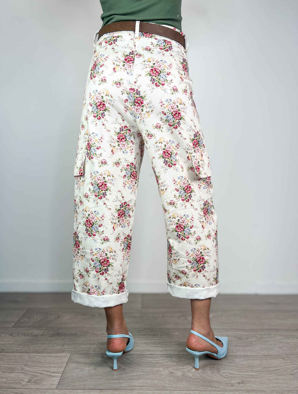 Kikisix - Pantalone a fiori - Burro