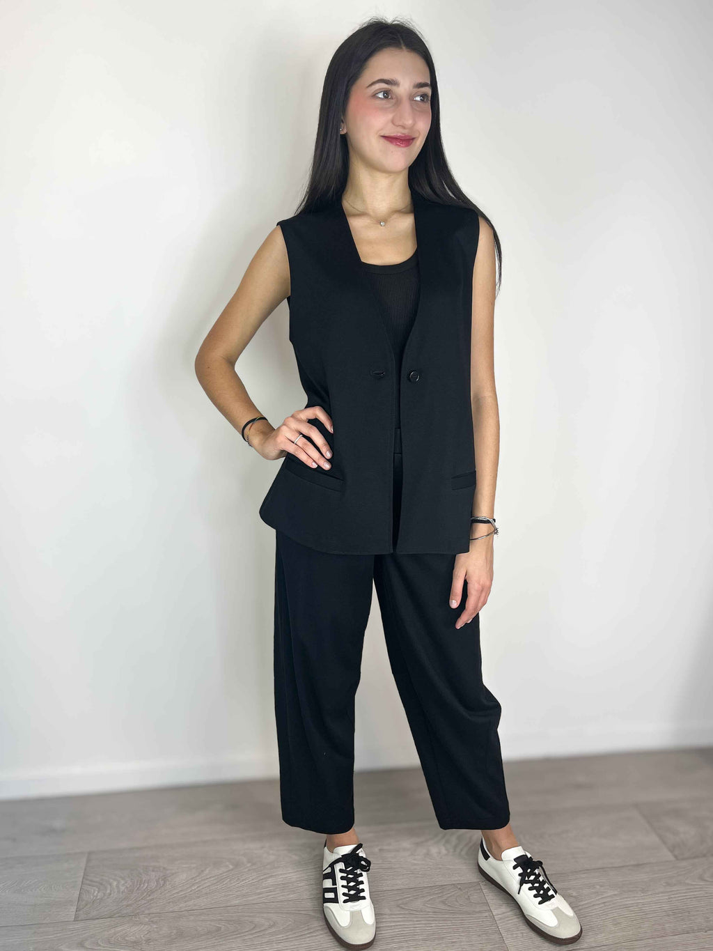 Please - Gilet in viscosa - Nero